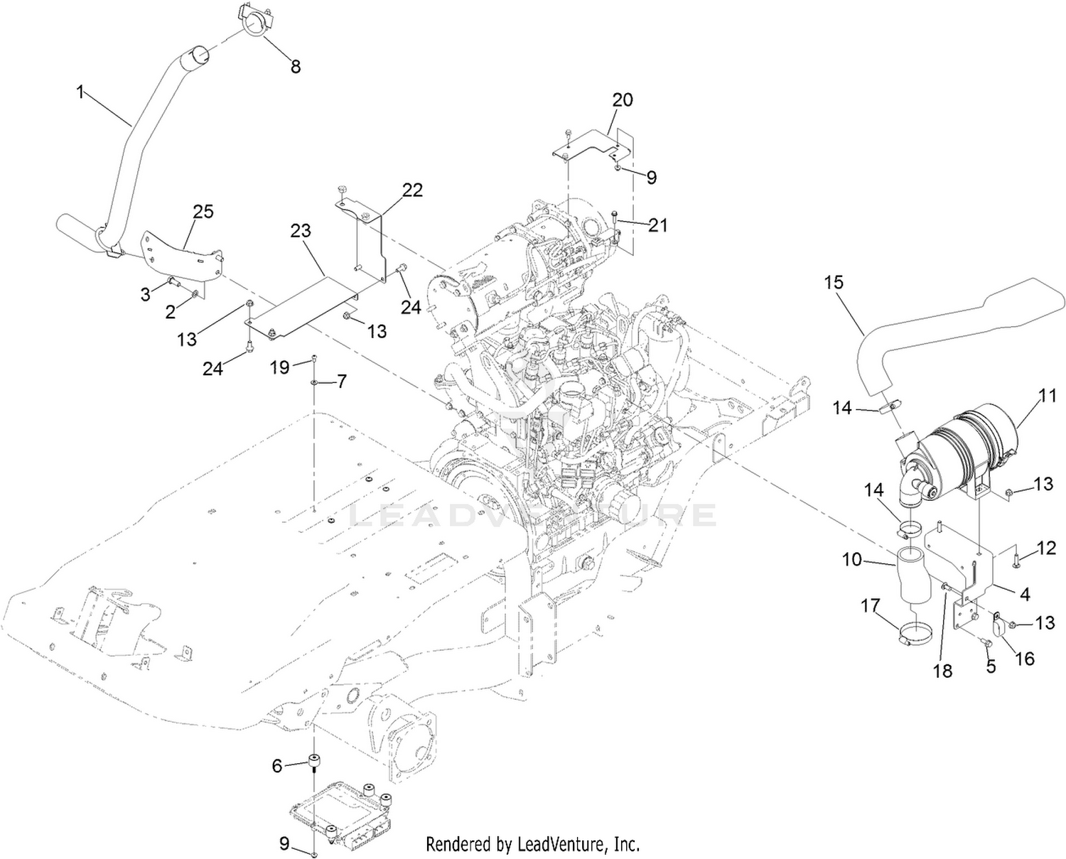 Air Cleaner and Exhaust Assembly