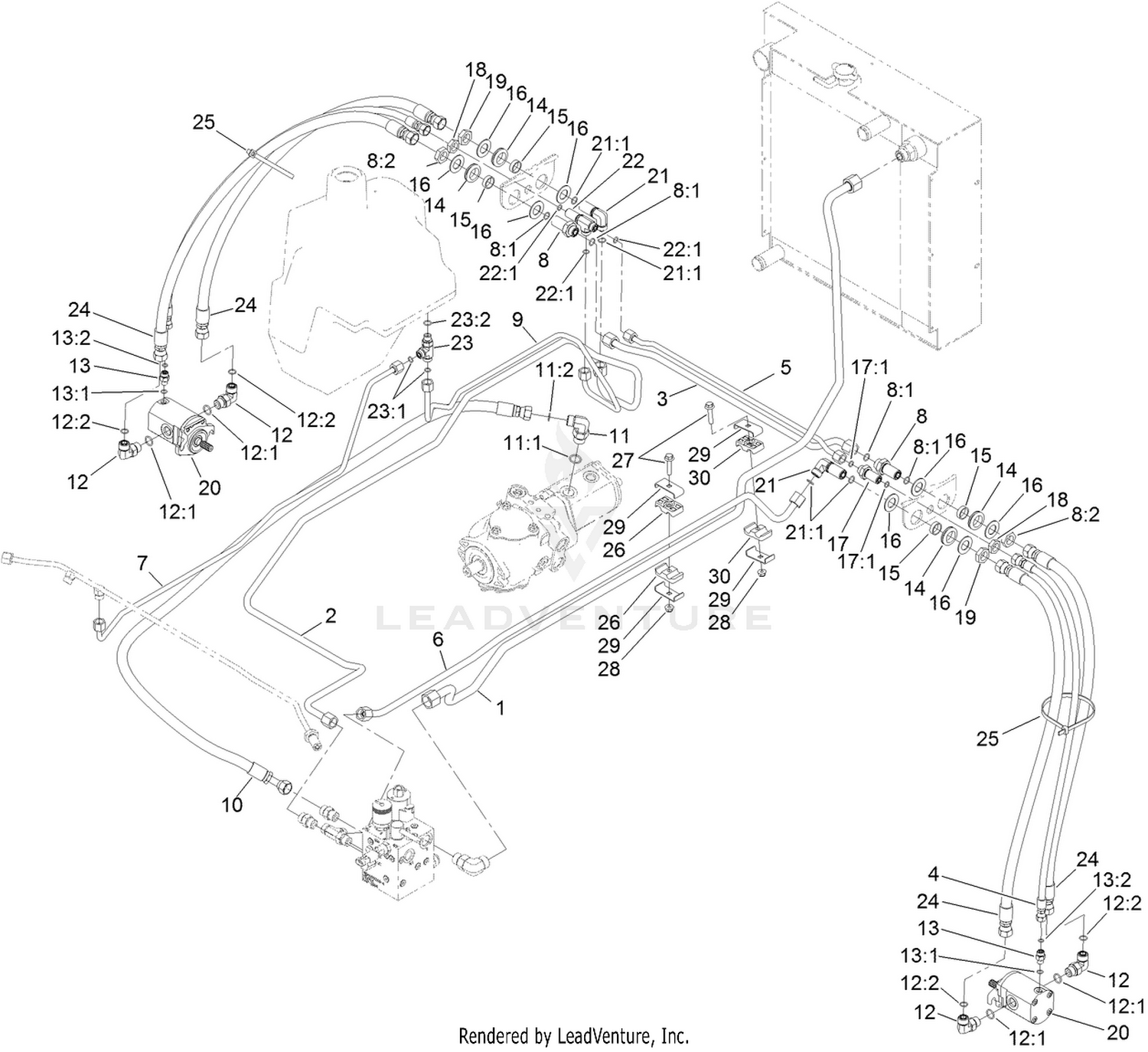 Rear Hydraulic Mow Ciruit Assembly