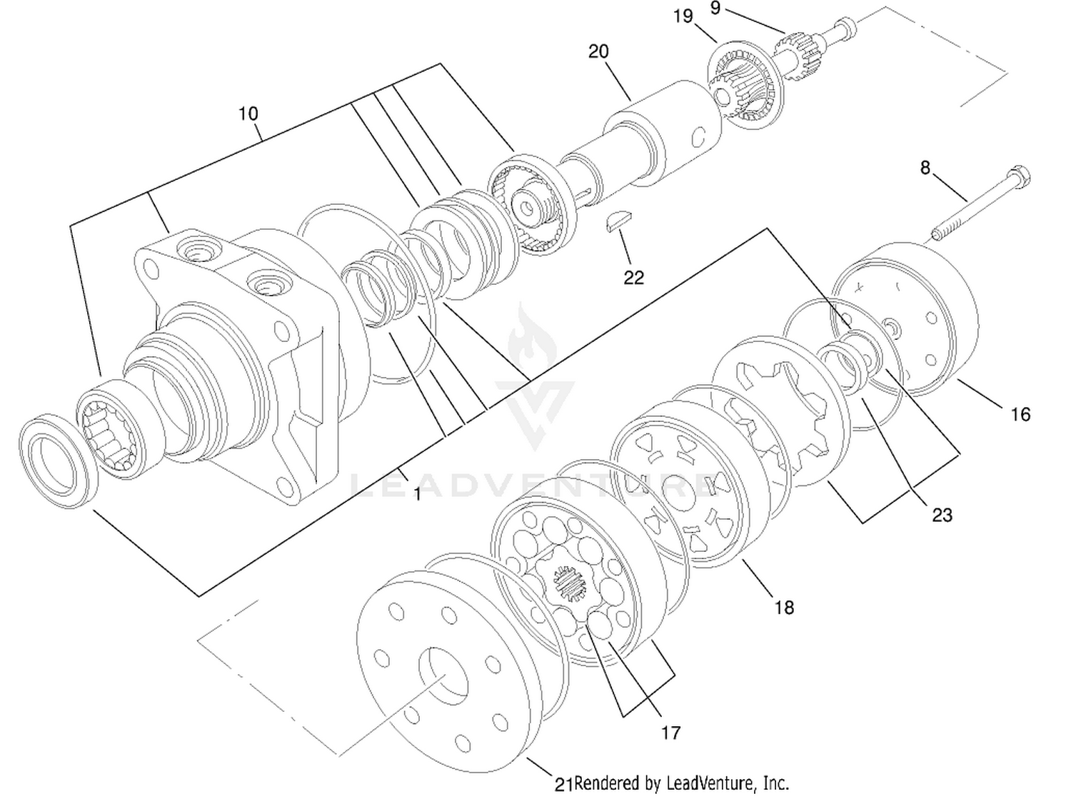 Hydraulic Wheel Motor Assembly No. 75-9990