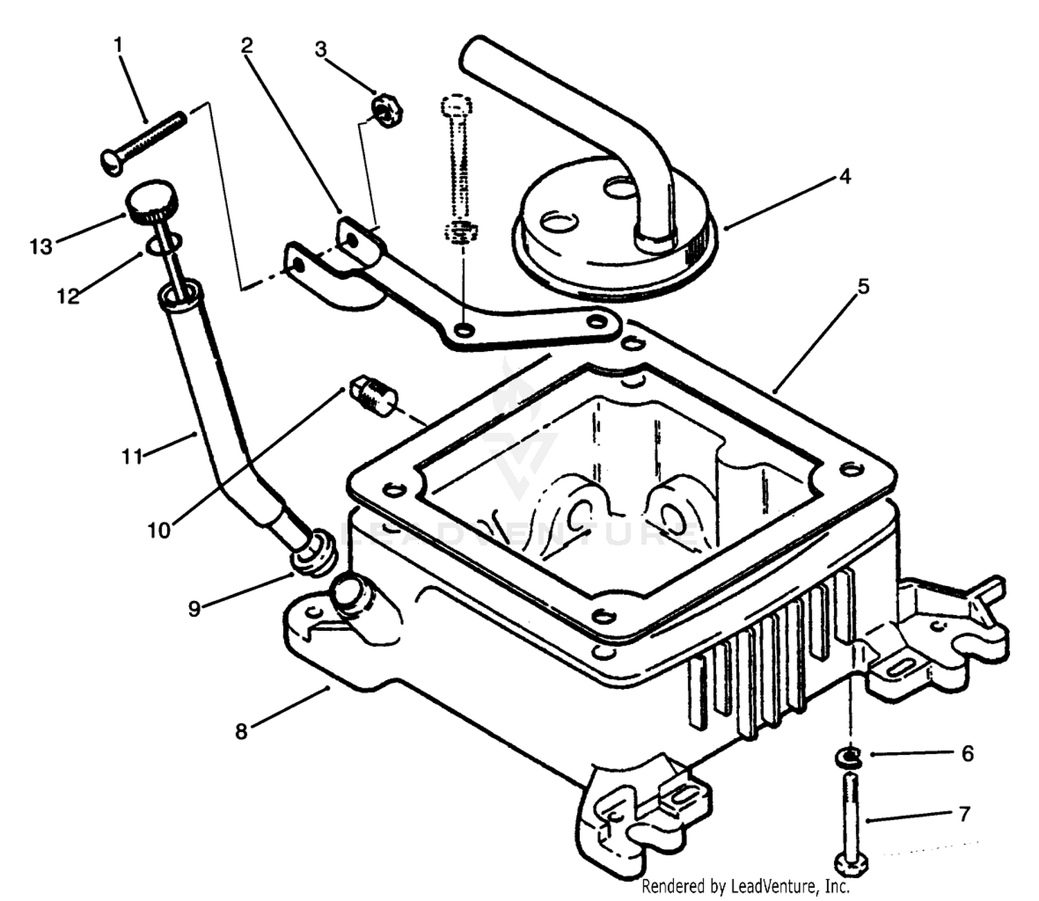 Oil Fill Tube, Bracket  Base