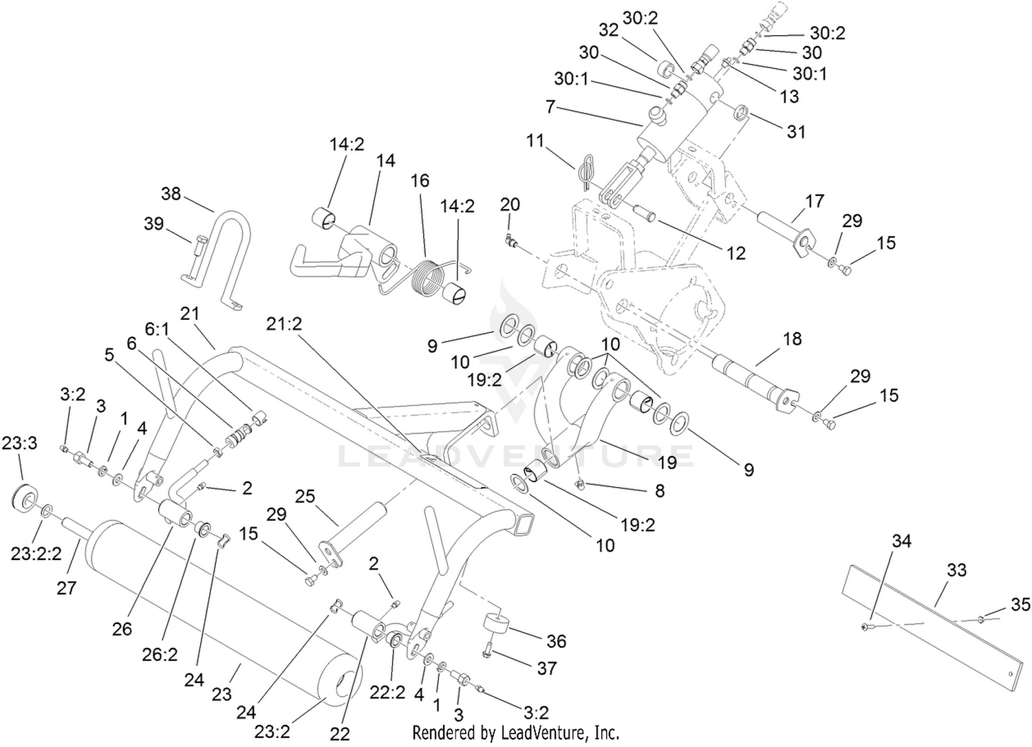 Left Hand Pull Frame Assembly