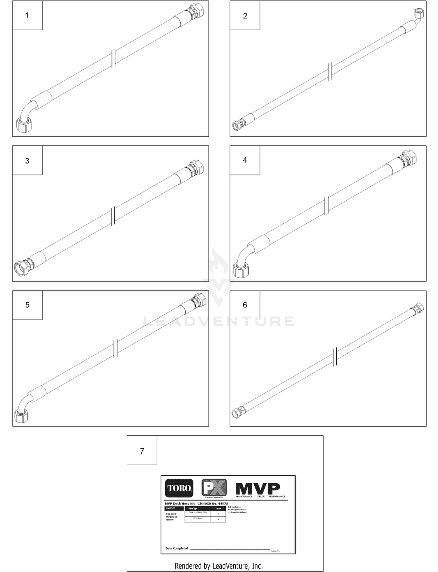 MVP Hydraulic Deck Hose Kit Assembly