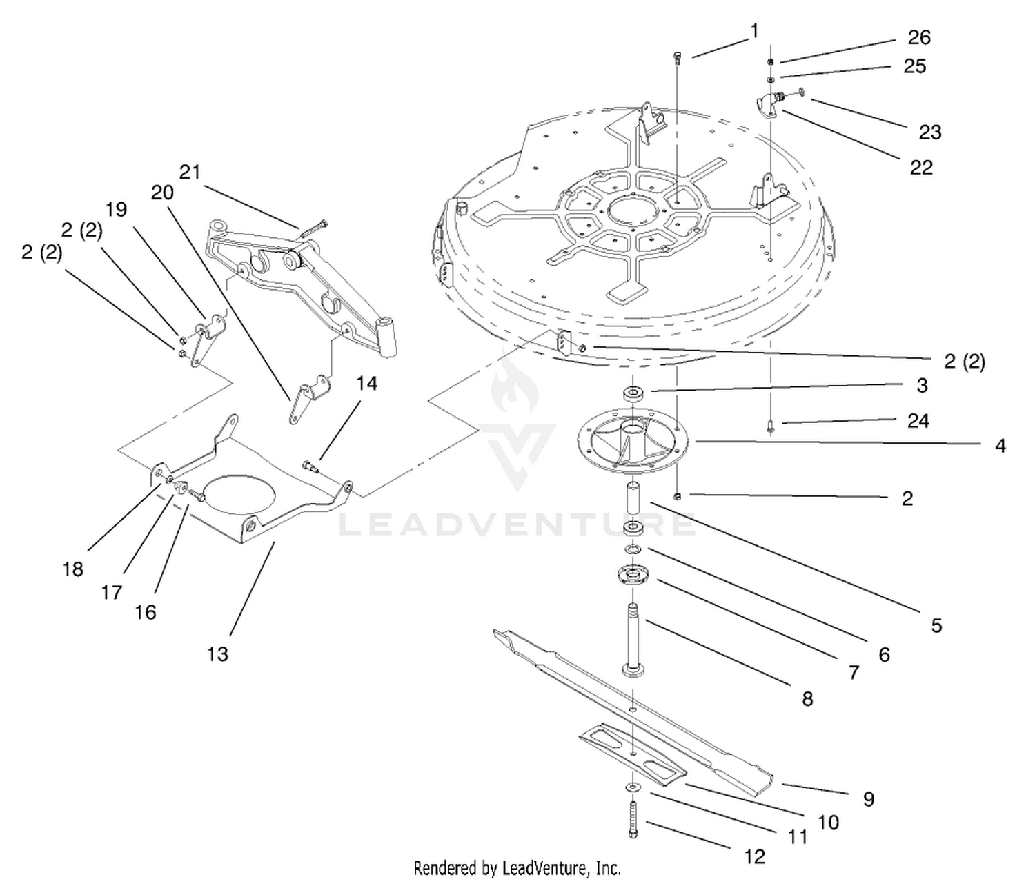 32" Deck Components Assembly 2