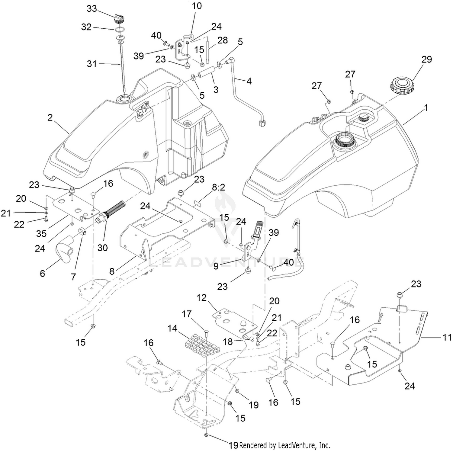 Fuel and Hydraulic Tank Assembly