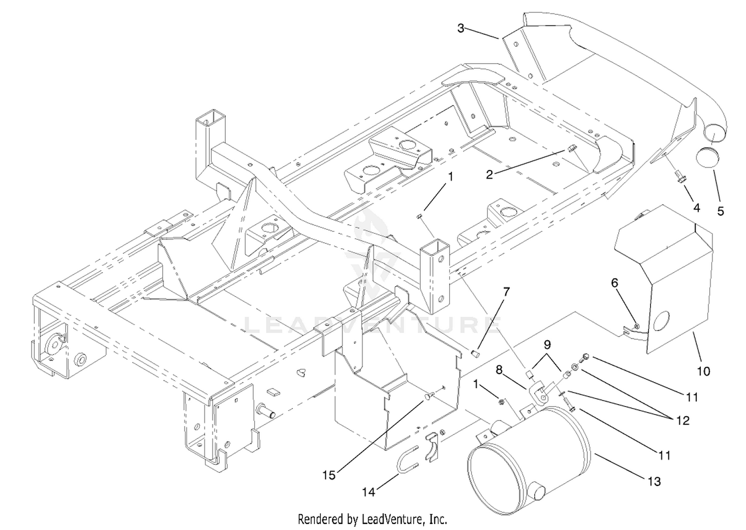 Muffler and Rear Bumper Assembly