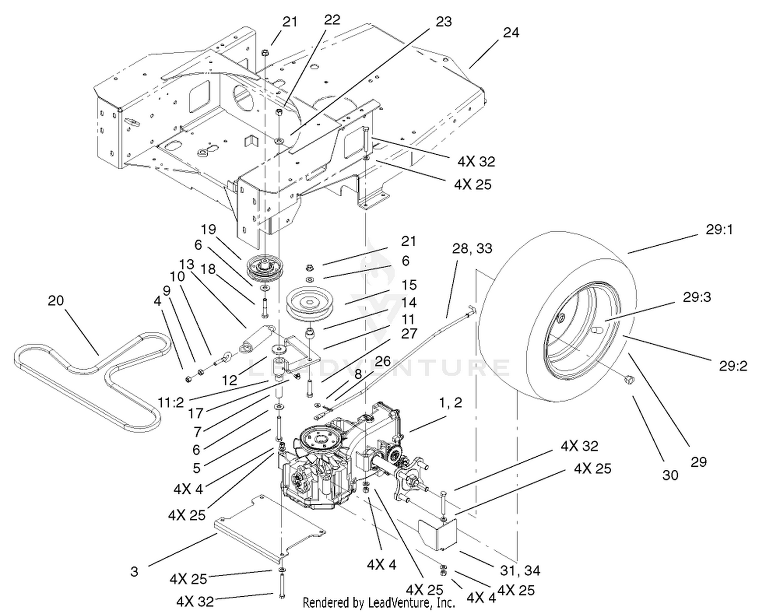 Hydro and Belt Drive Assembly
