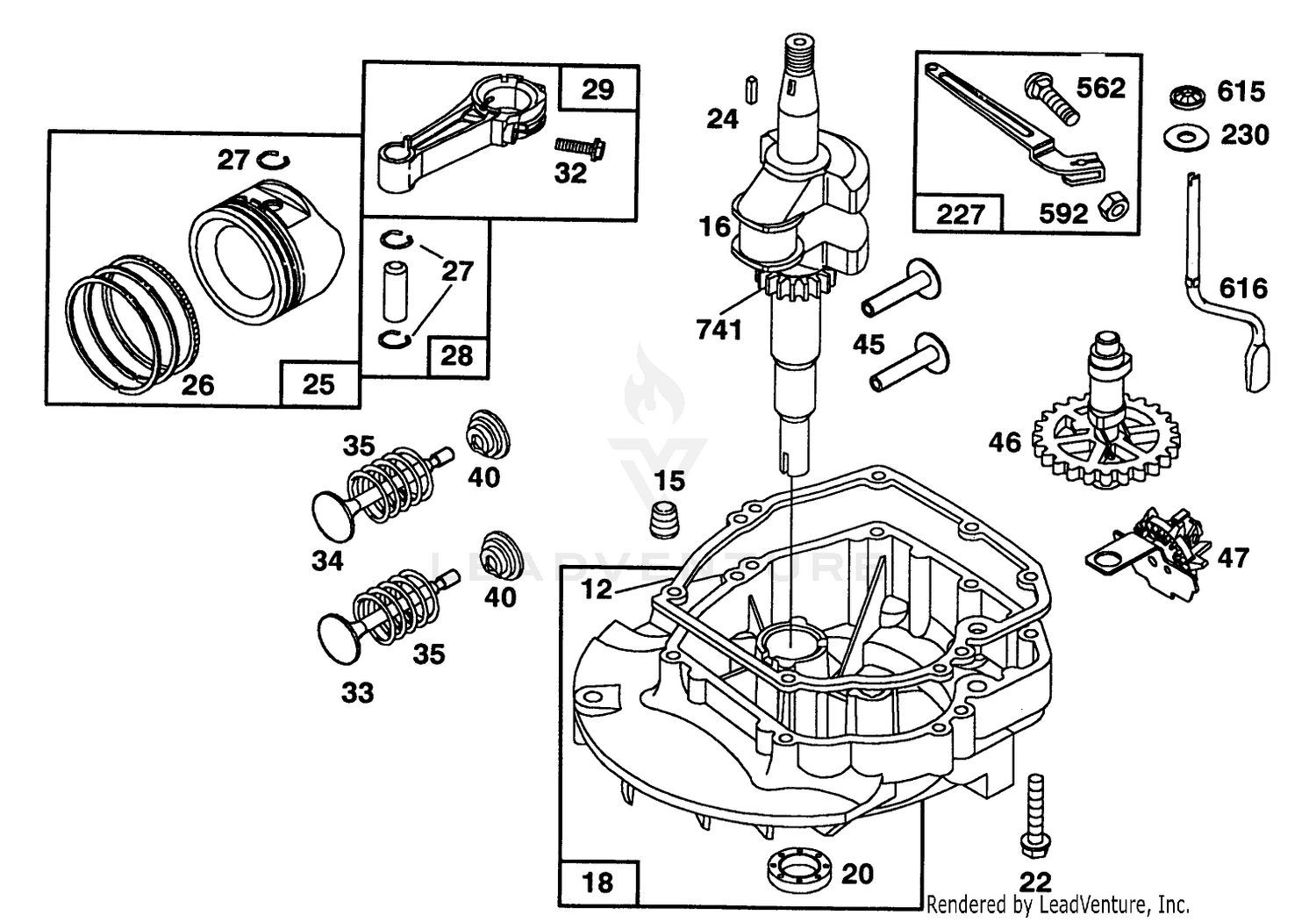 Engine Briggs  Stratton Model 124702-0189-01 2