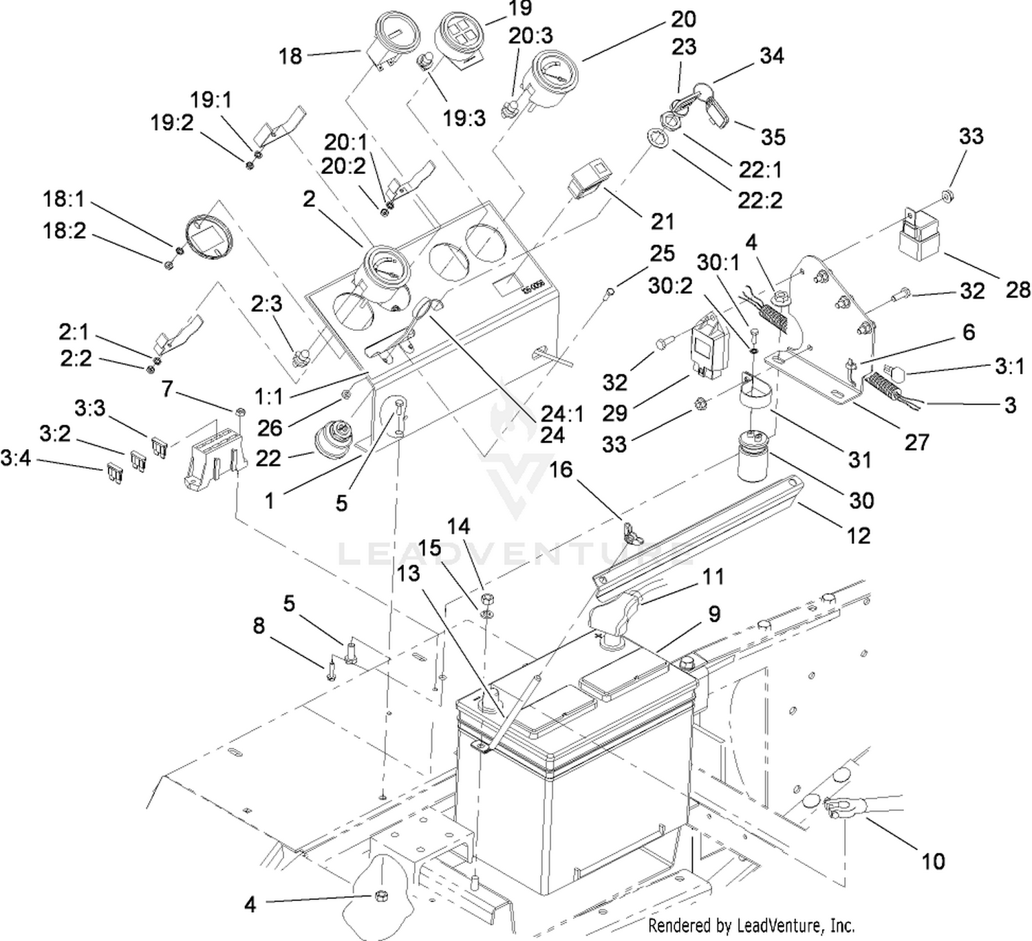 Control Panel and Battery Assembly