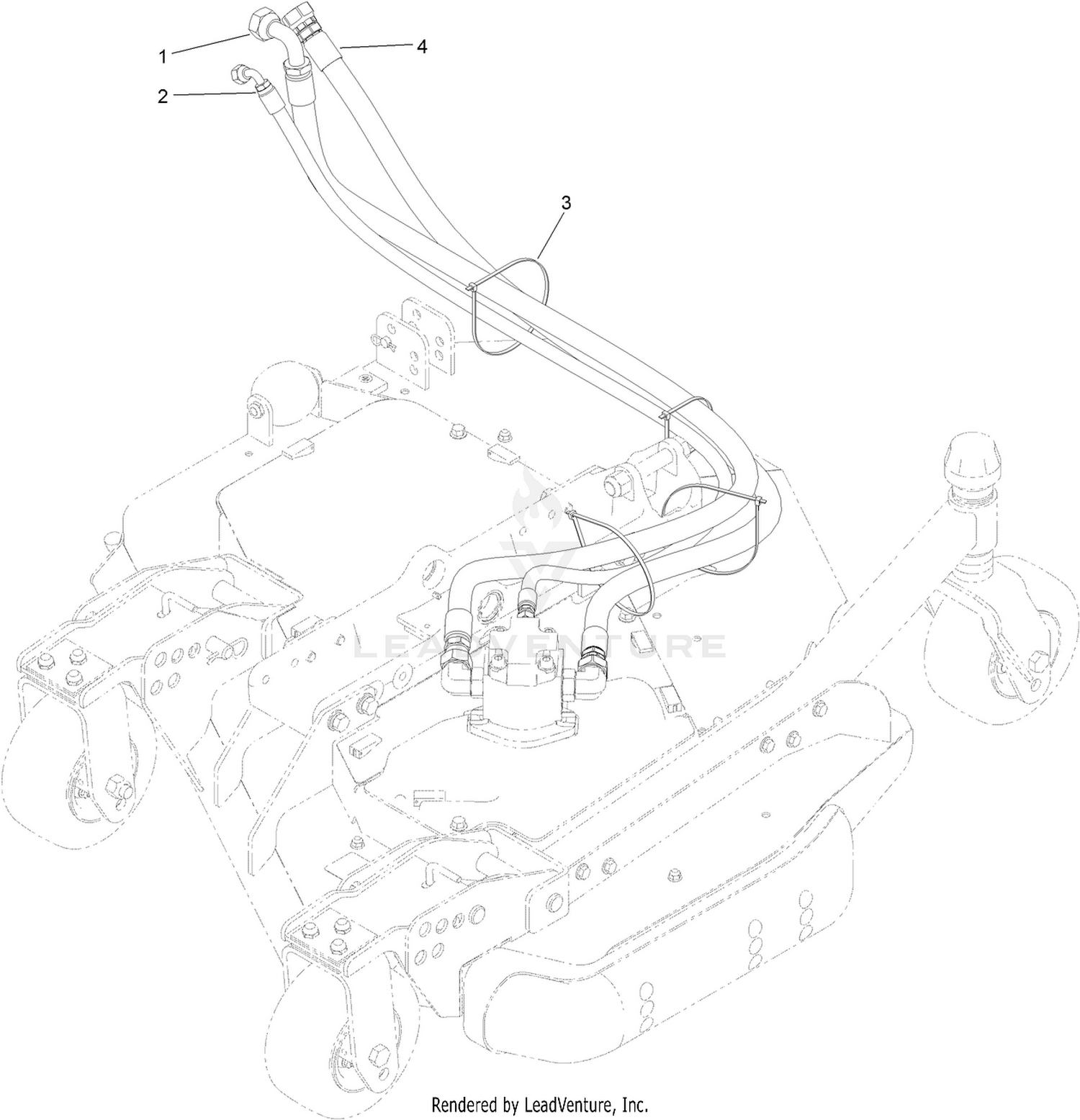 Left Deck Hose Assembly