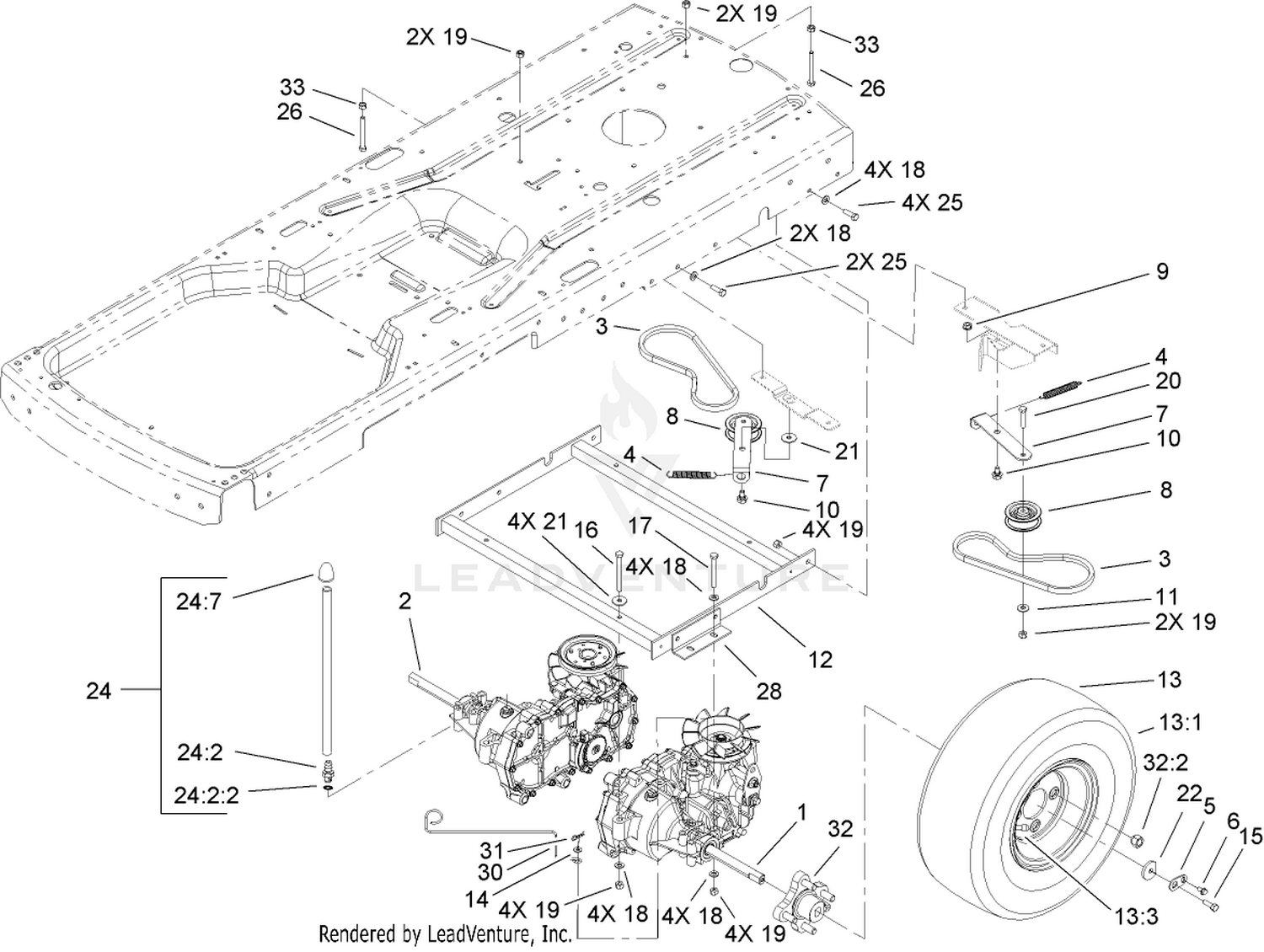 Hydro and Belt Drive Assembly