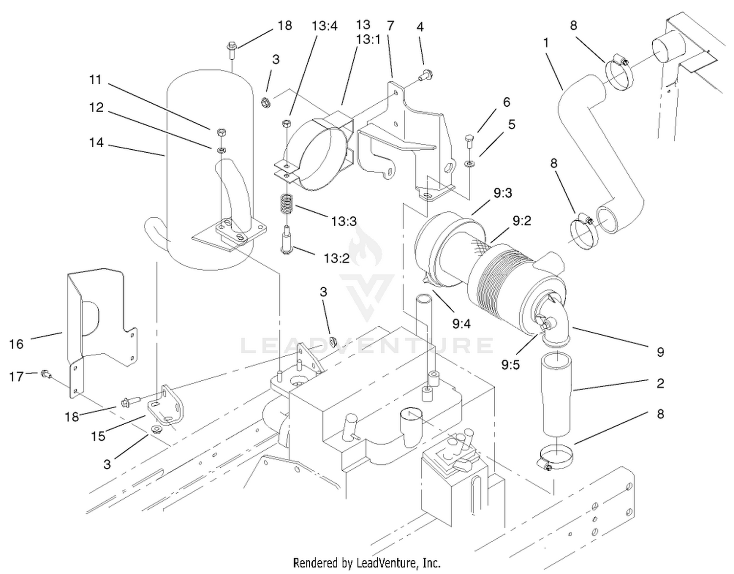 Air Cleaner and Muffler Assembly