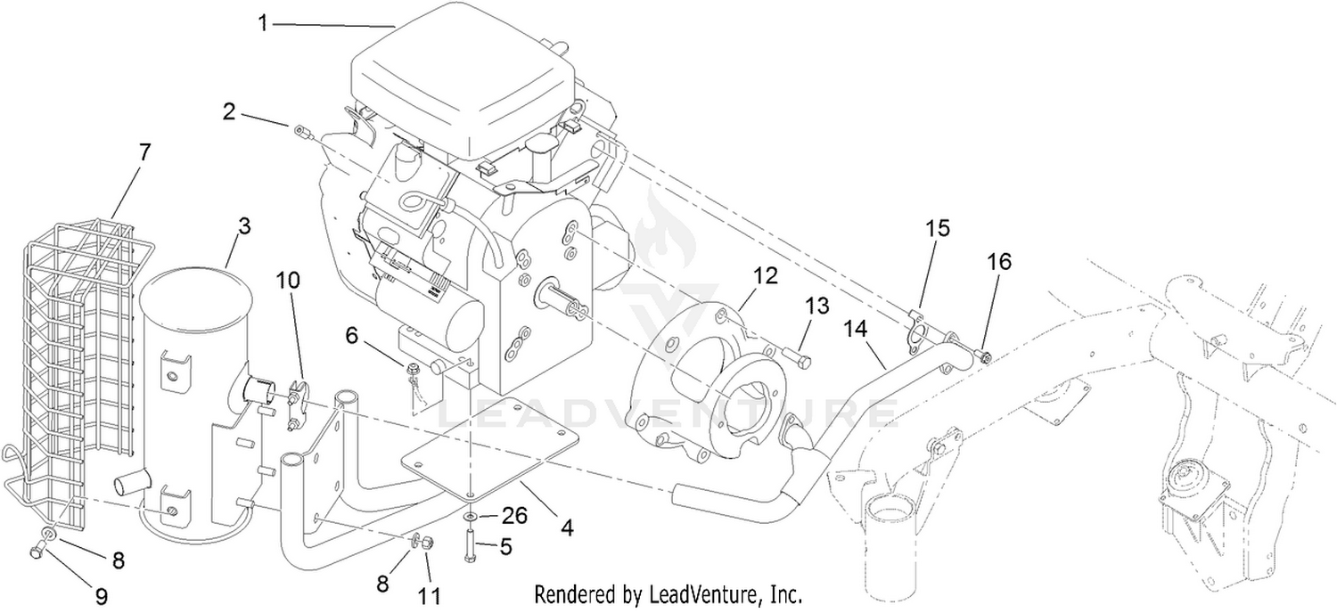 Engine and Exhaust Assembly