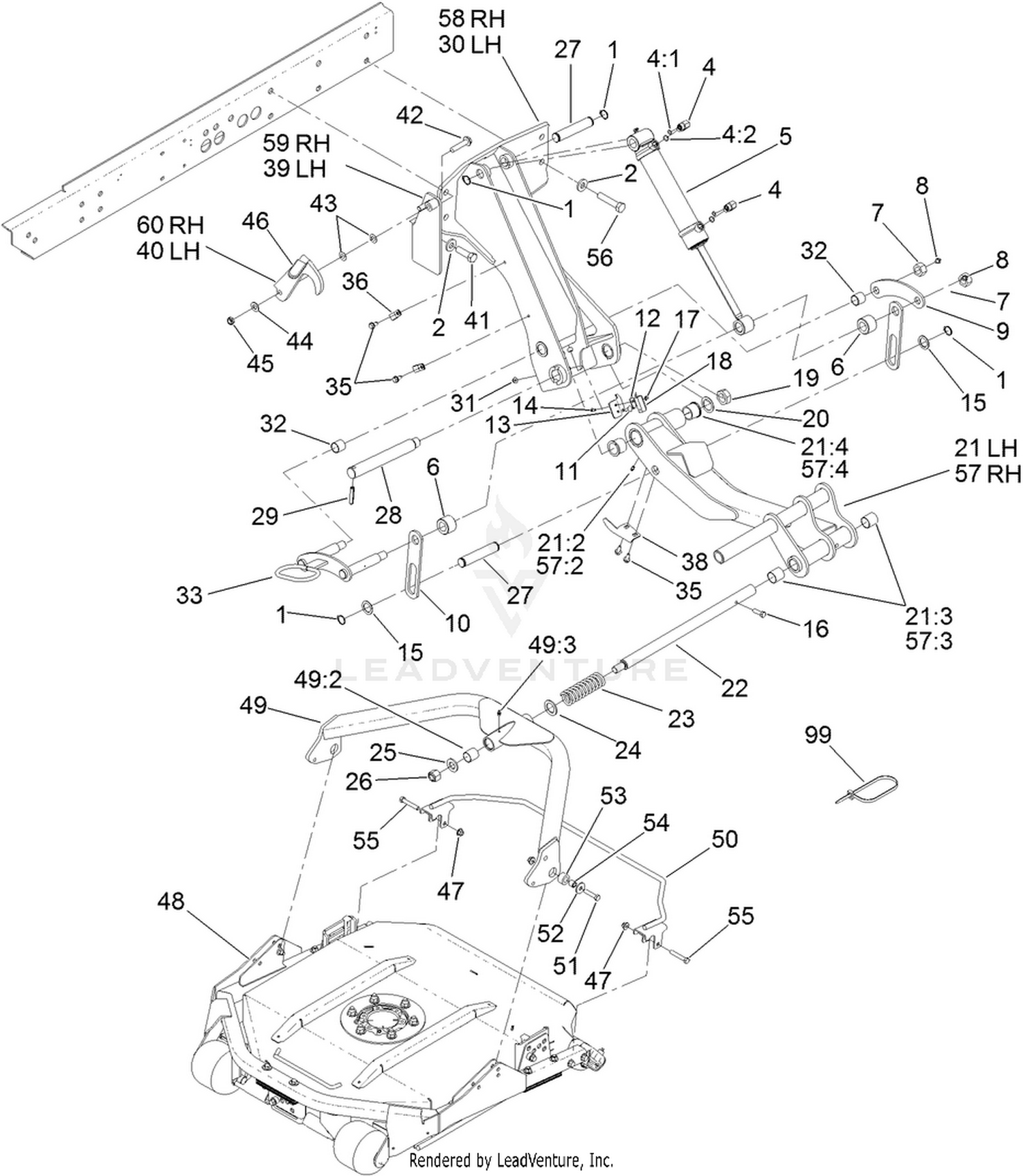 No. 6 and 7 Lift Arm and Deck Assembly