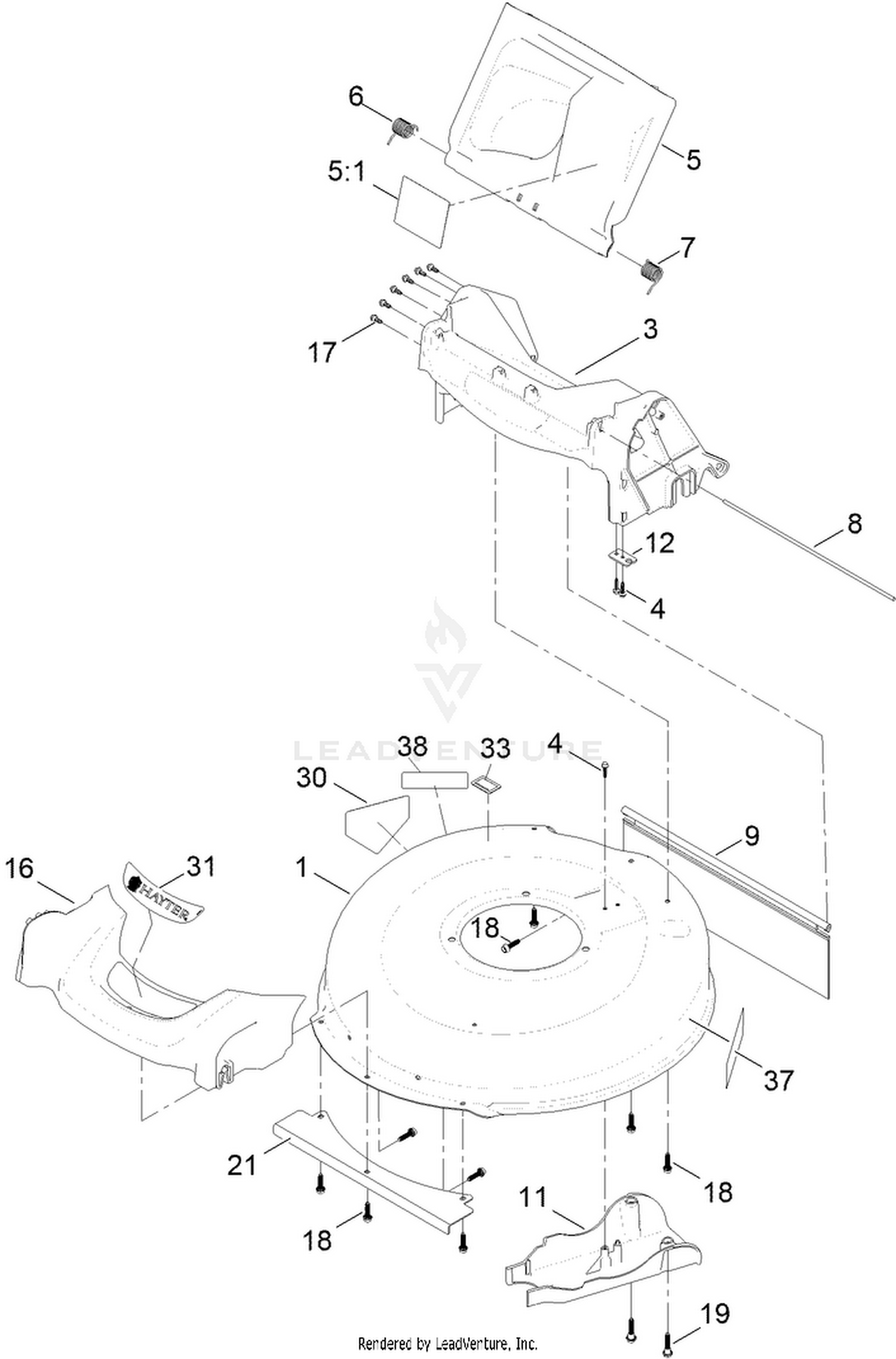 CHUTE  REAR DEFLECTOR ASSEMBLY