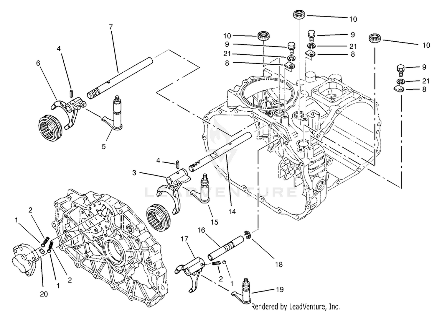 Shift Fork Assembly Transaxle Assembly No. 105-4180 (Only on: 07211 and 07212)
