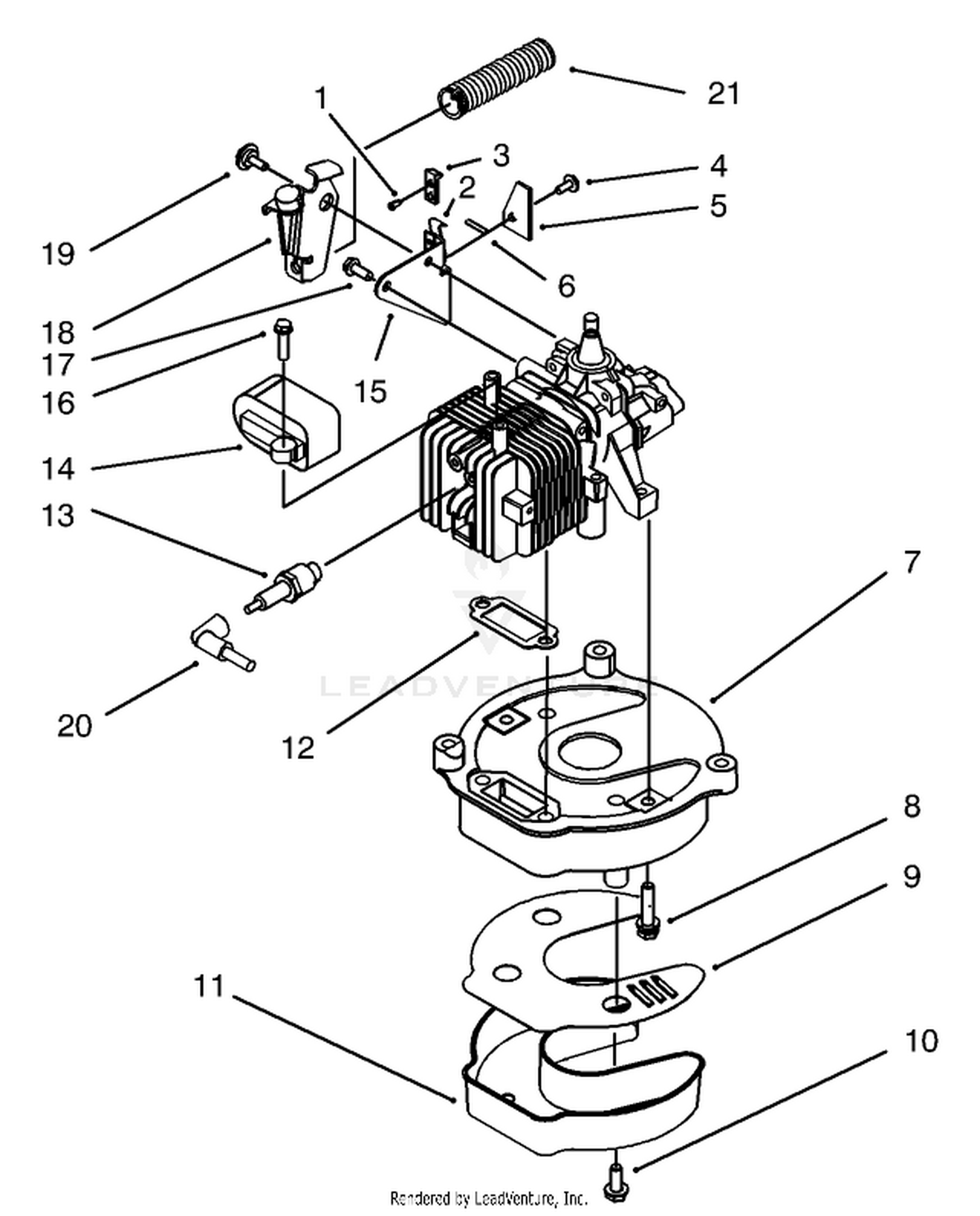 Brake and Muffler Assembly (Model No. 20442 Only)