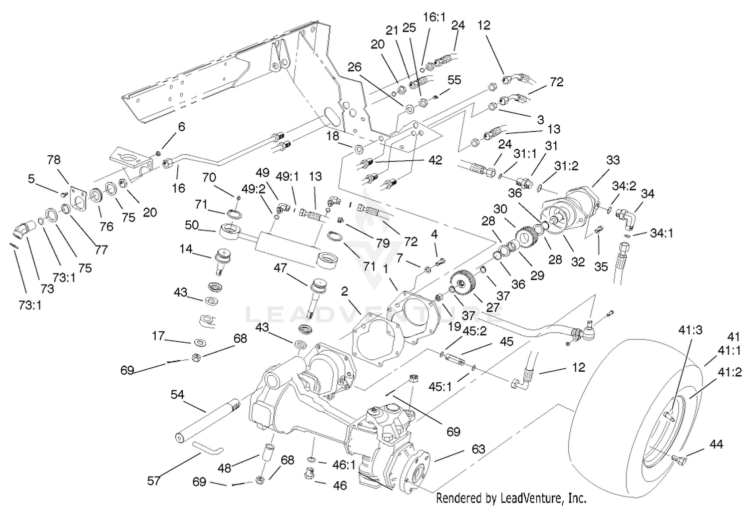 4wd-Rear Axle Assembly (model #03804)