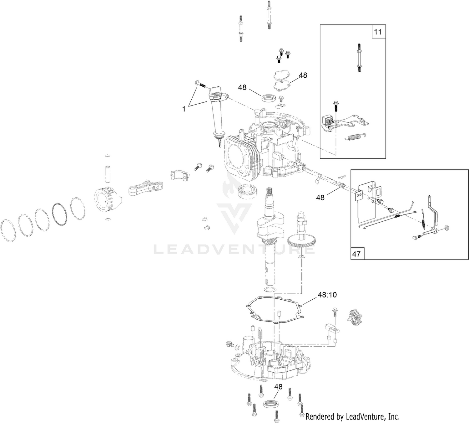 Dipstick and Gasket Assembly  Engine Assembly No. 120-4411