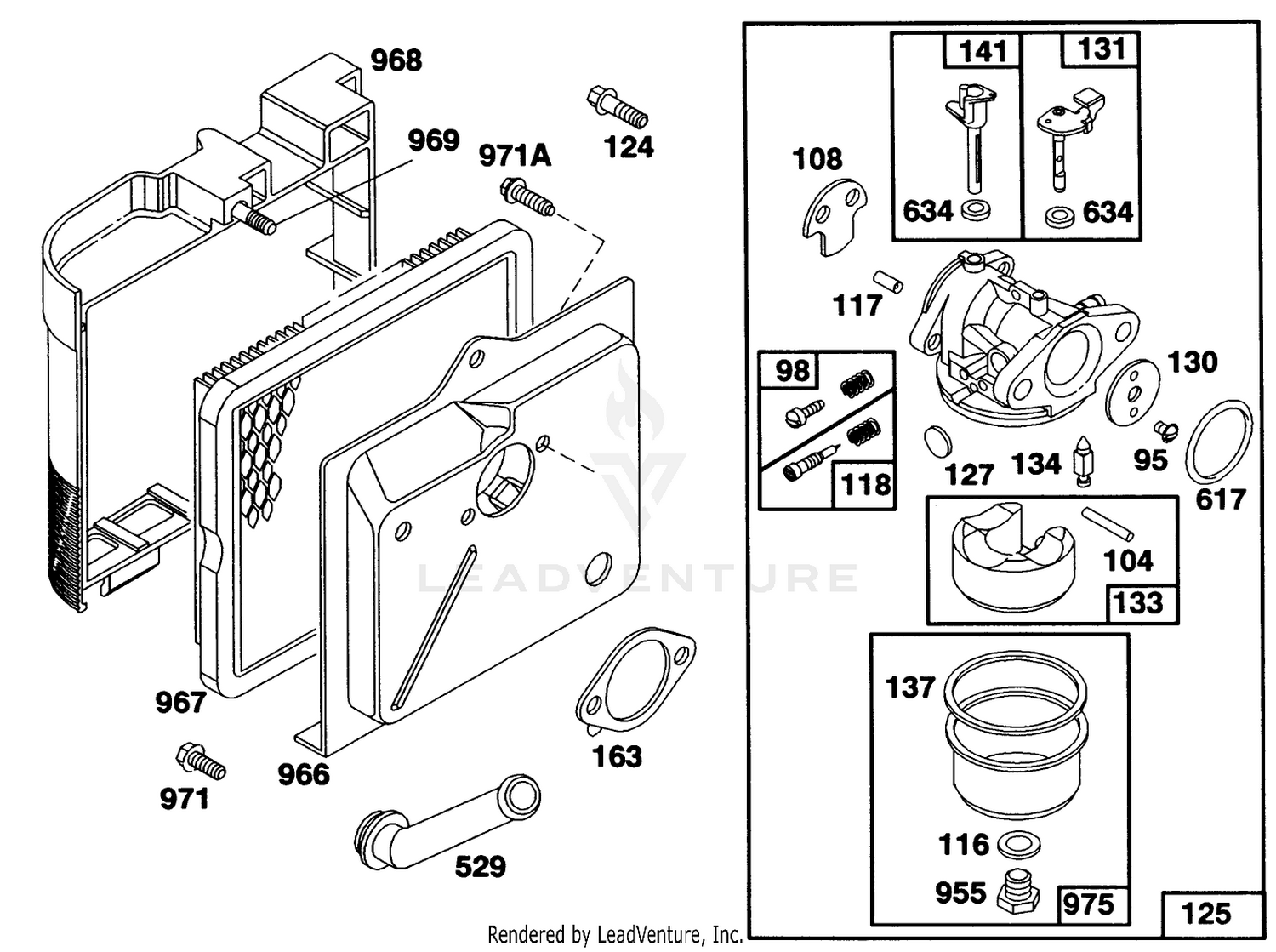 Engine Briggs  Stratton Model 122702-3171-01 3