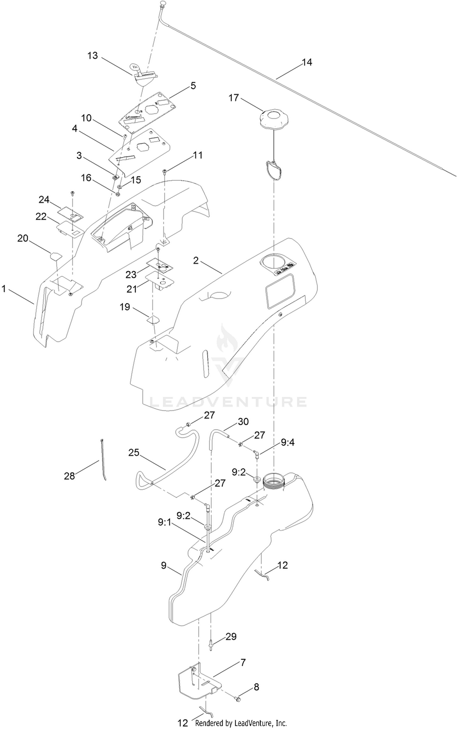 Body Styling and Fuel Tank Assembly