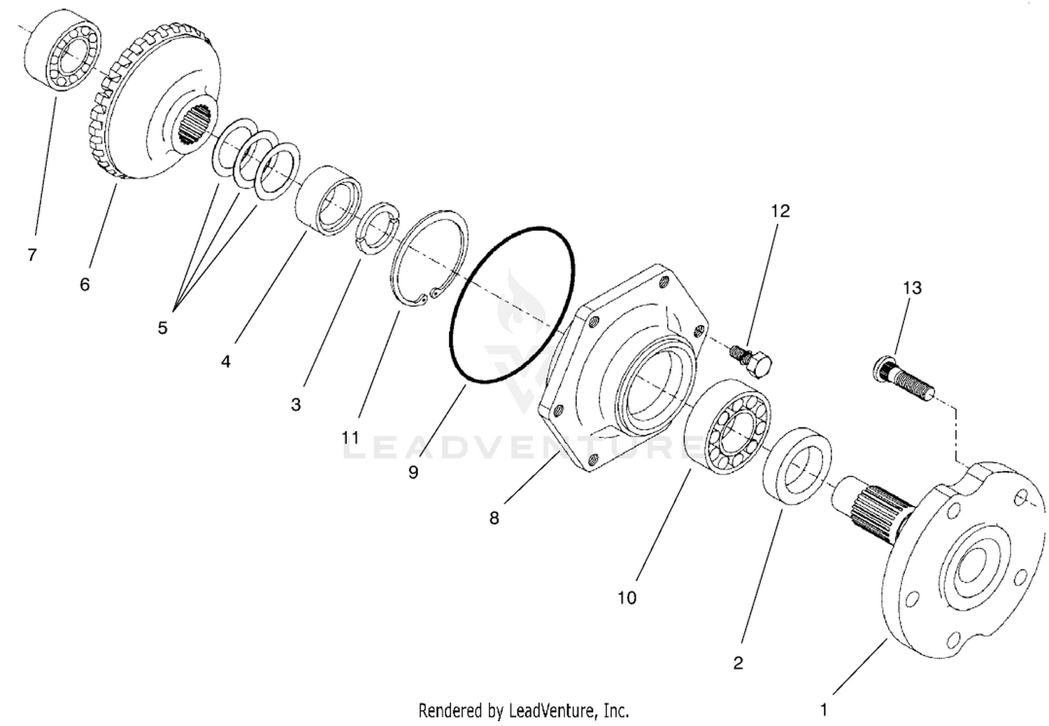 4 Wheel Drive Rear Axle Assembly No. 95-7501 (continued) Axle Assembly (only On: 30631)