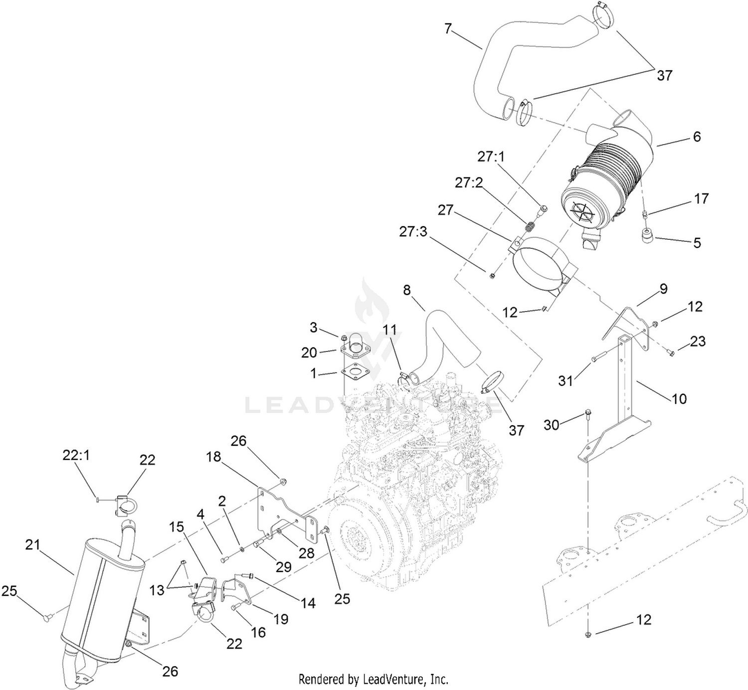 Engine Intake and Exhaust Assembly