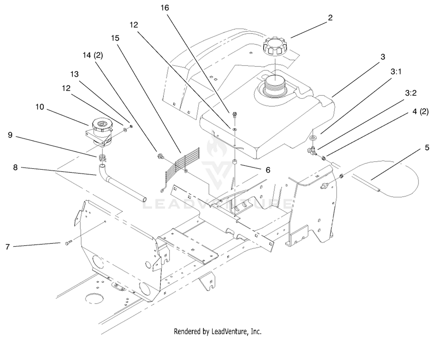 Fuel Tank  Hydro Reservoir Assembly