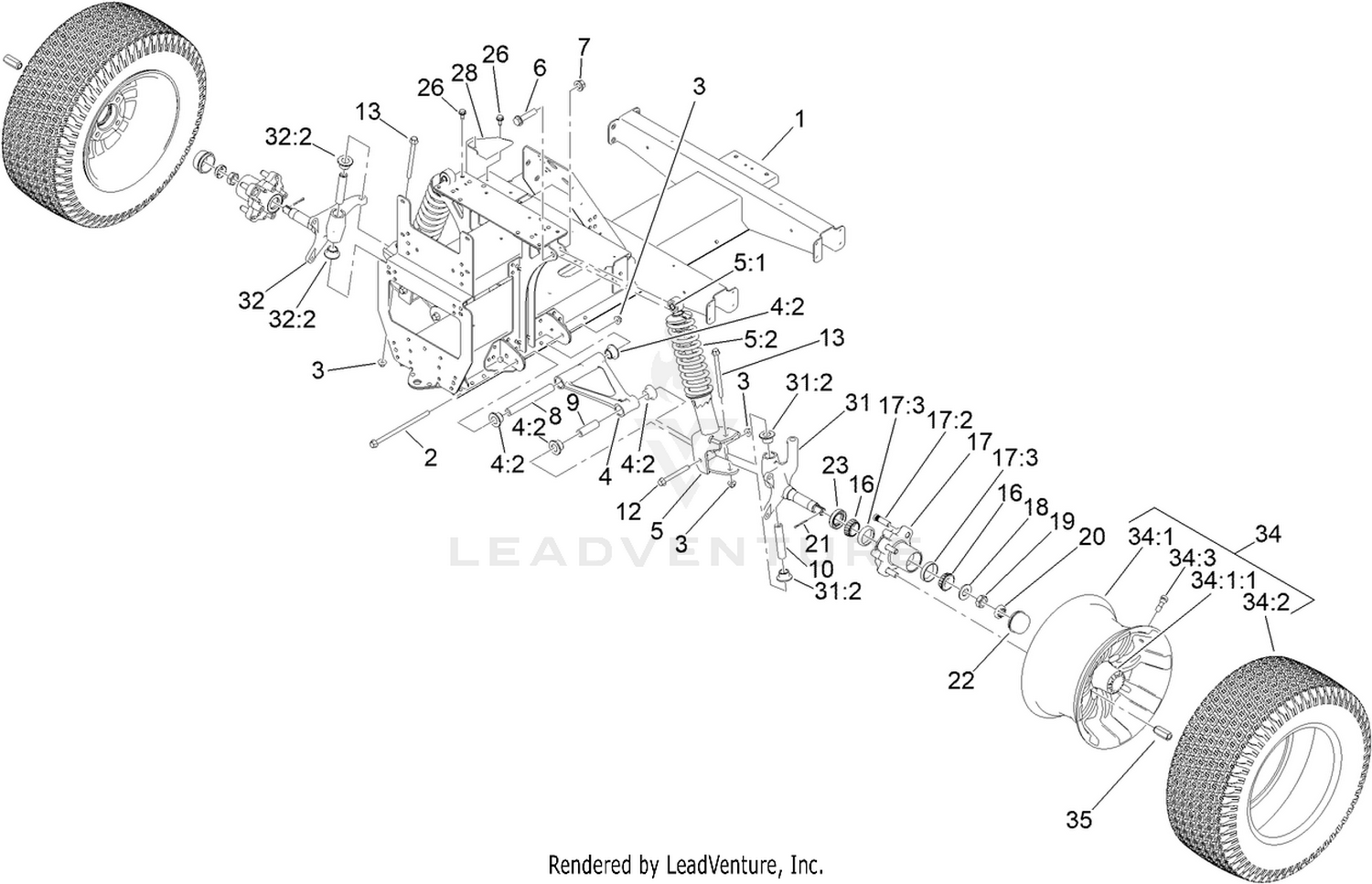 Front Frame and Suspension Assembly