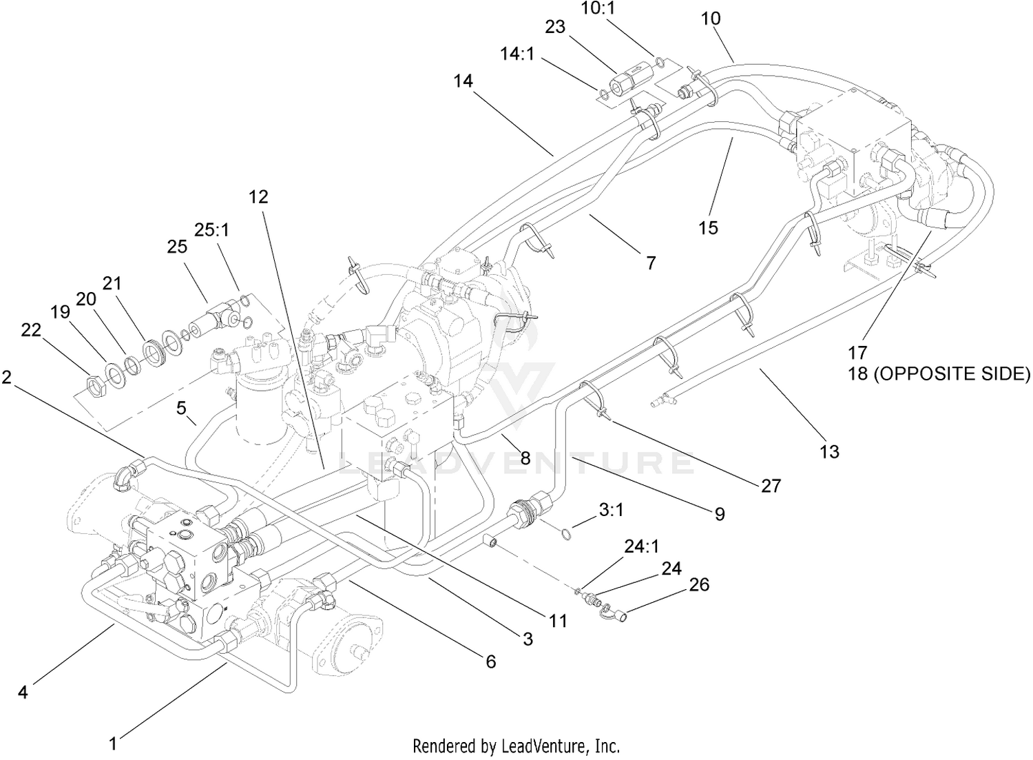 Traction Hydraulic Plumbing Assembly