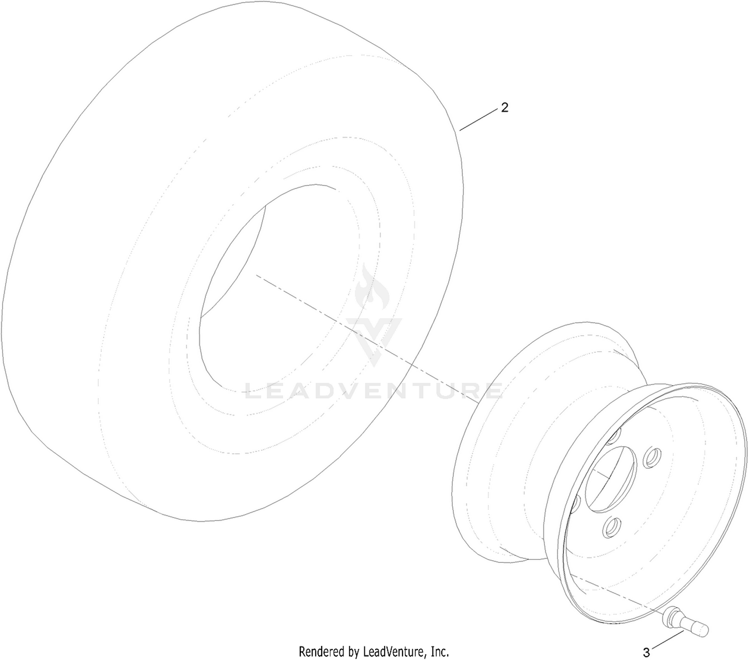 2 Ply Wheel and Tire Assembly No. 131-3670