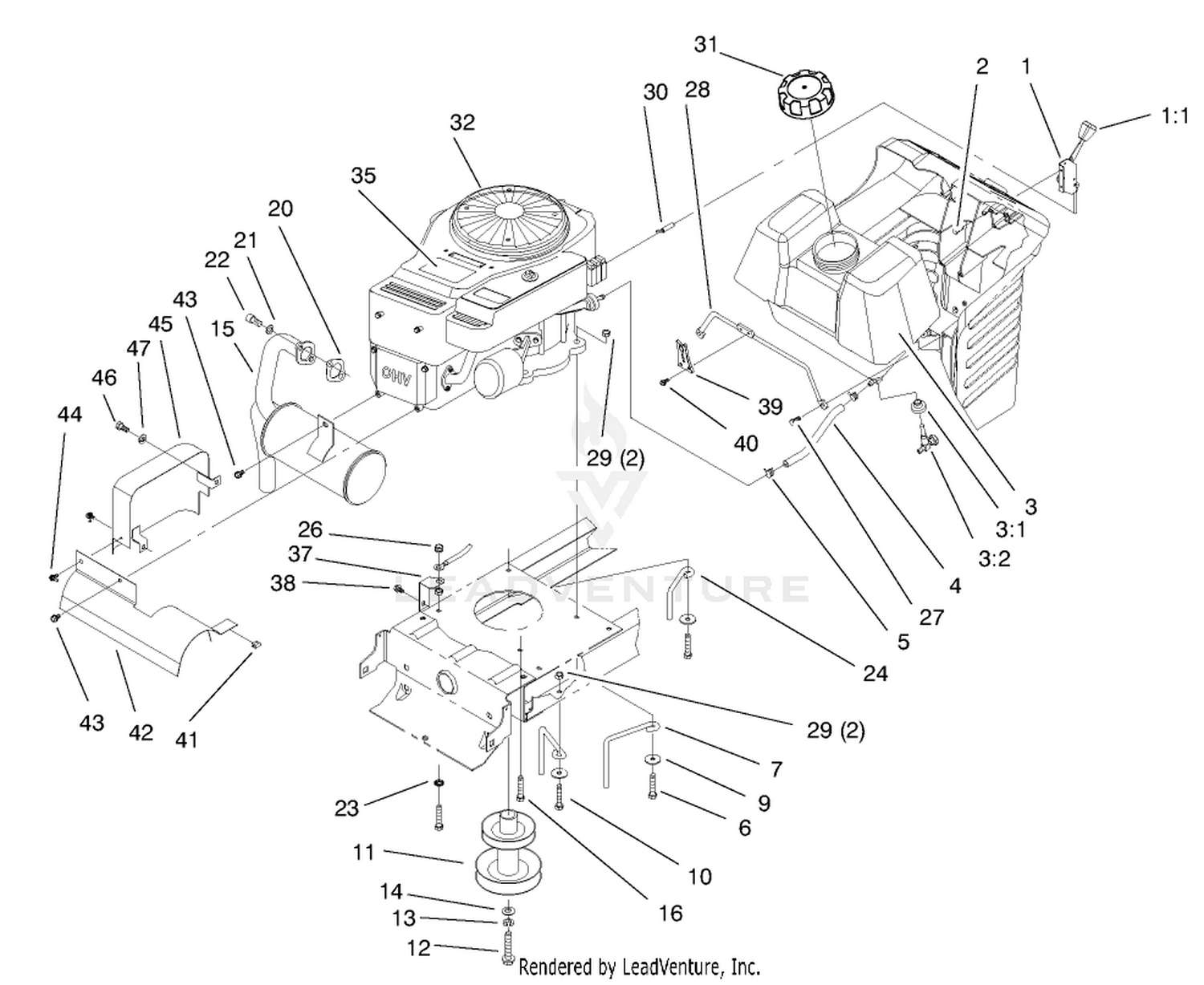 Engine  Gas Tank Assembly