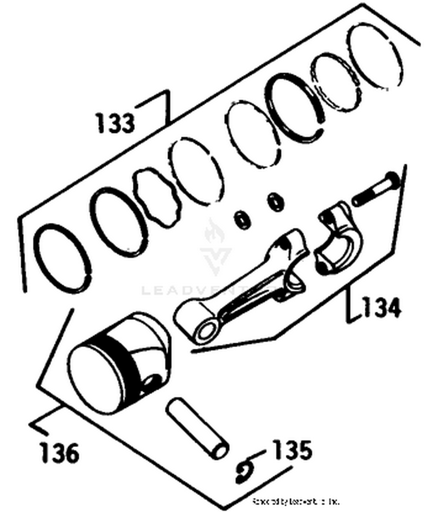Engine Kohler Model No. K582qs Type No. Ps-36315 Piston  Rod-Group 22