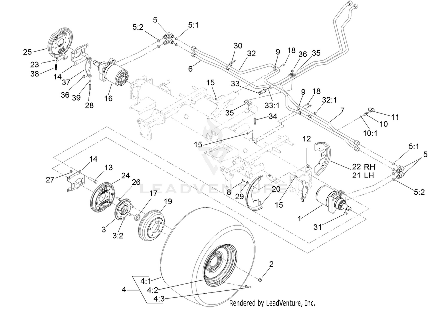 Front Wheel, Brake and Hydraulic Motor Assembly