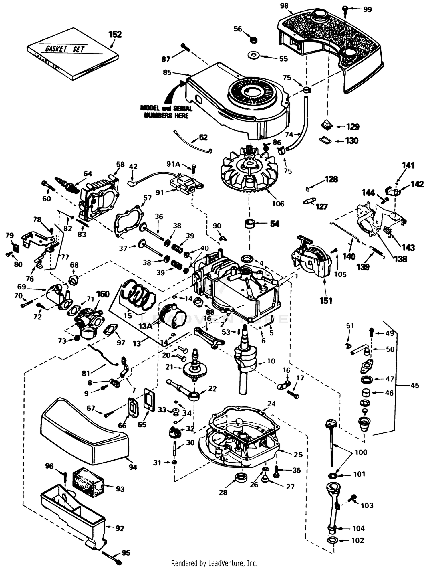 Engine Tecumseh Model Tnt100-10085e
