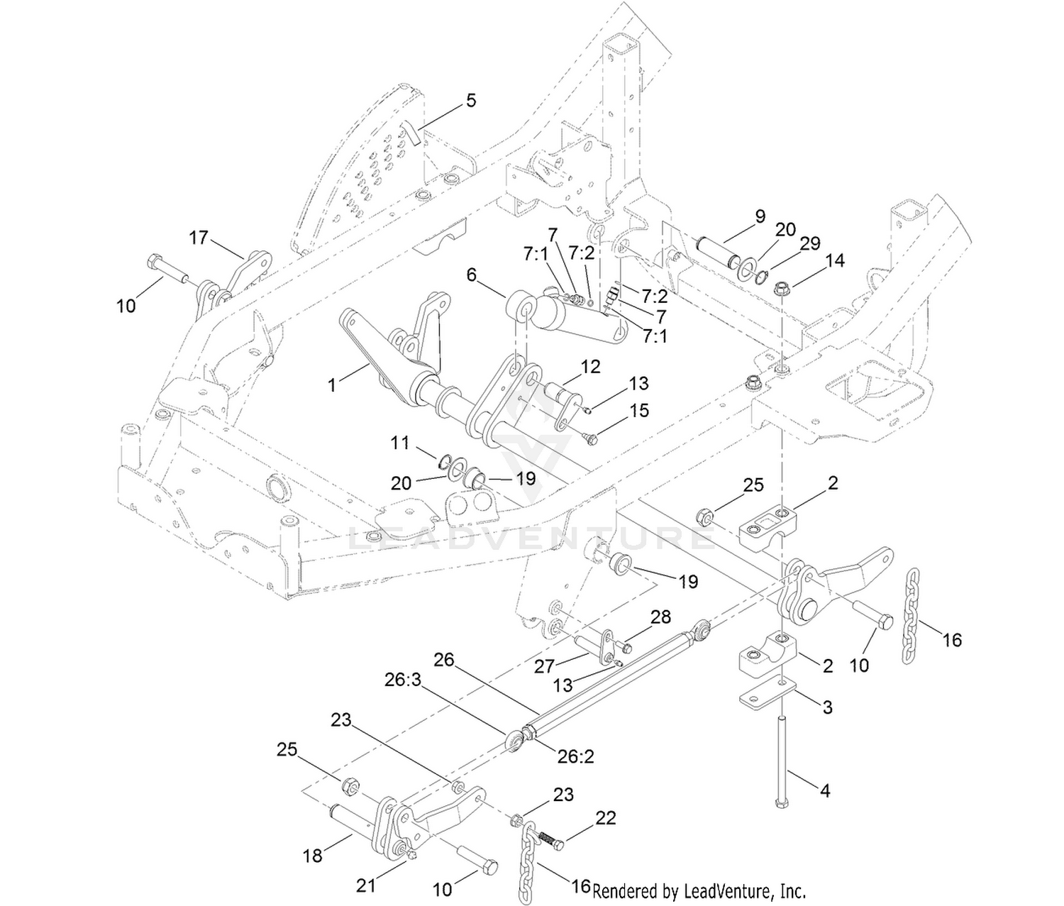 Lift Shaft and Linkage Assembly