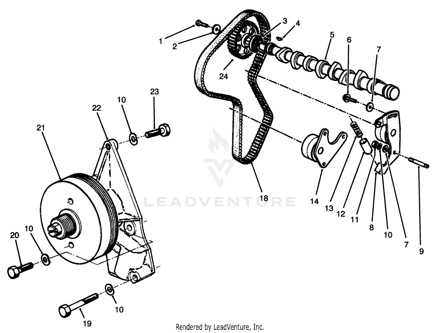 Camshaft and Fan Support Assembly