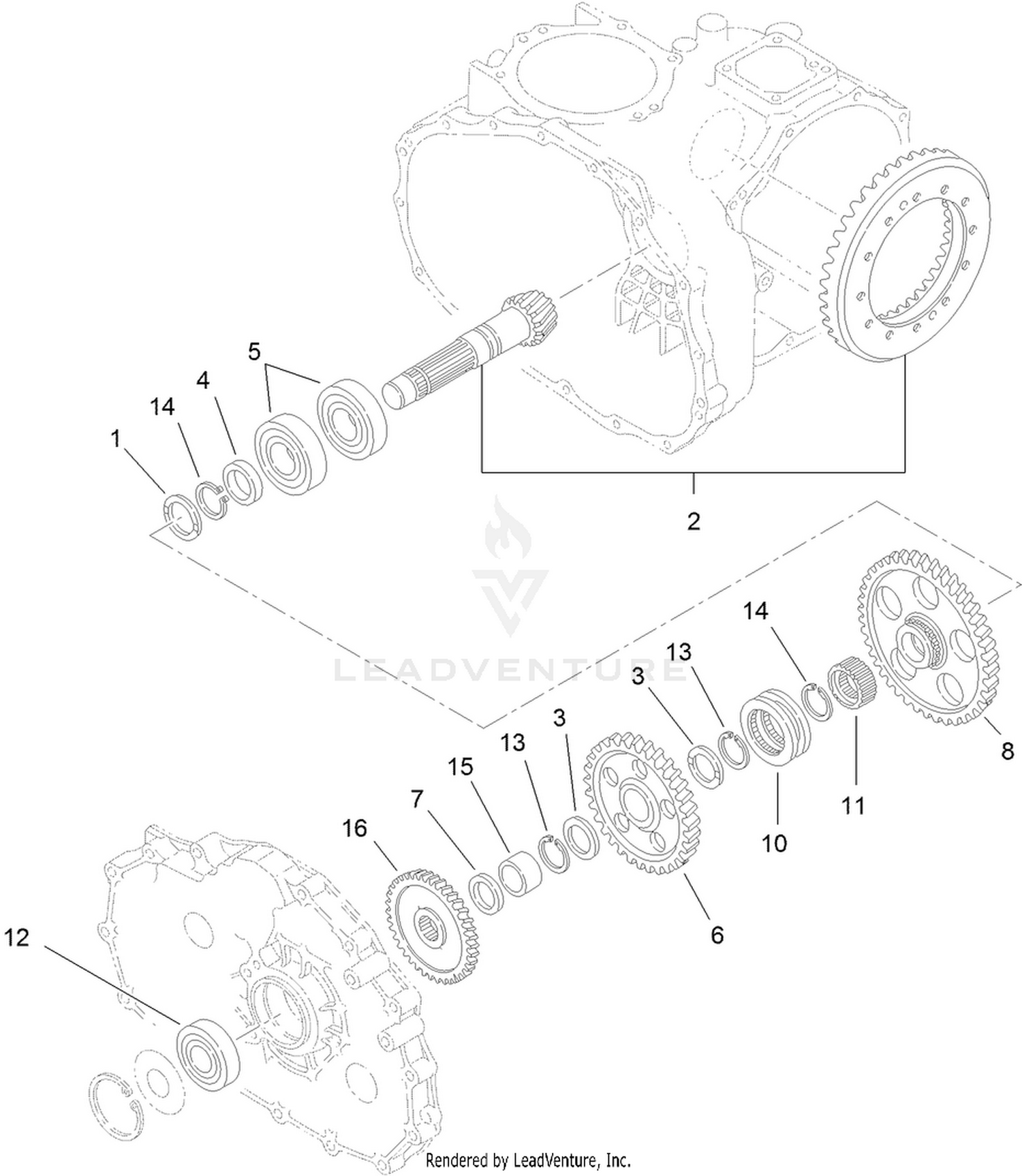 Countershaft Assembly  4 Wheel Drive Transaxle Assembly No. 115-2175