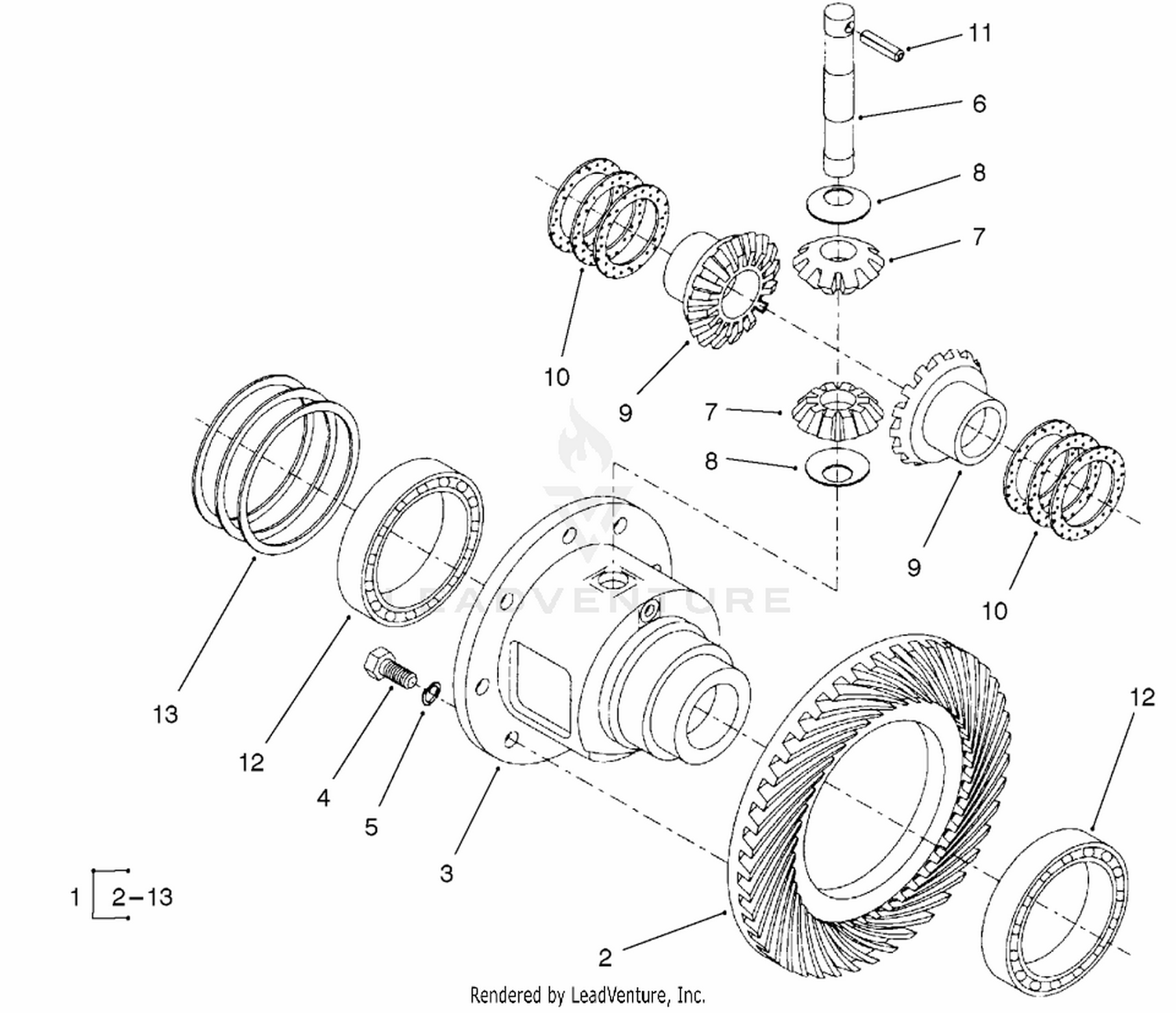 Rear Axle Assembly No. 100-3784 (continued) Differential Assembly