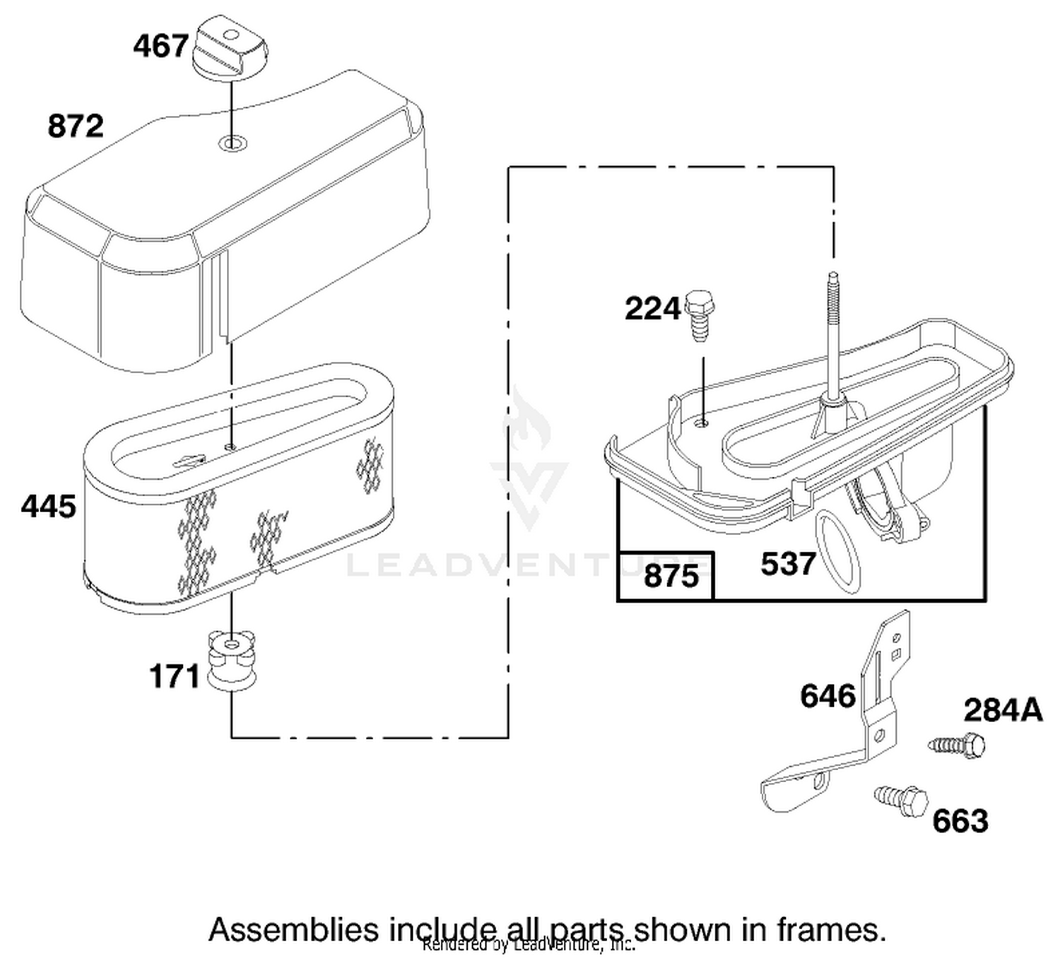 Engine Briggs  Stratton Model 284707-1148-E1 5