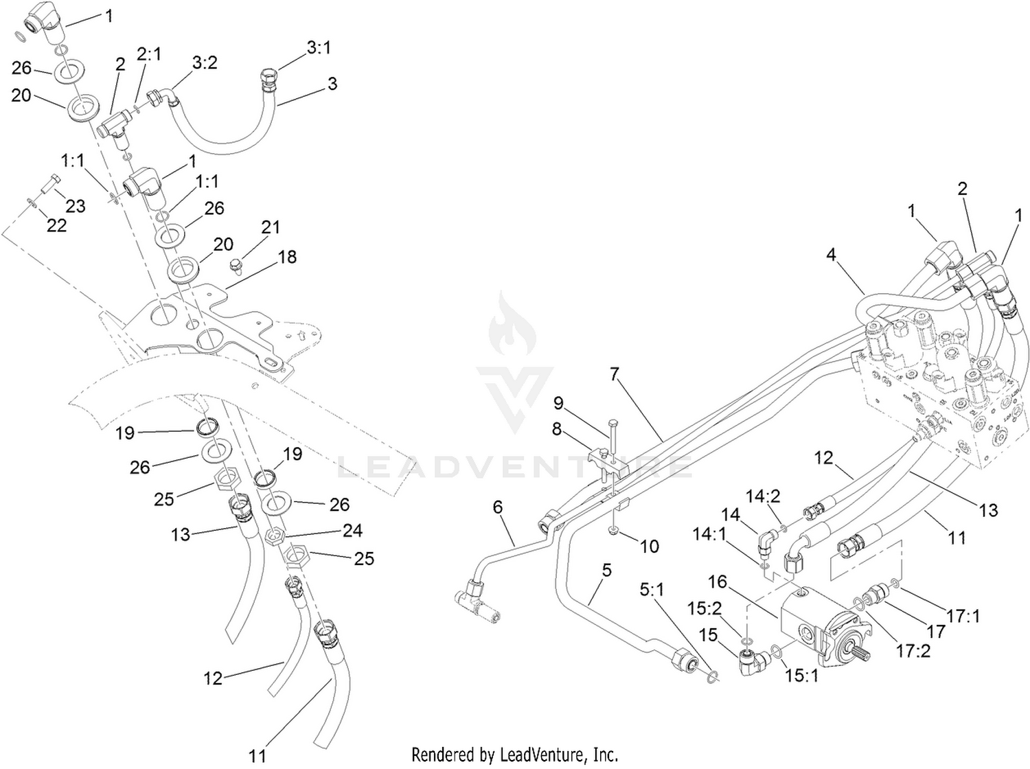 Rear Hydraulic Reel Drive and Hose Assembly
