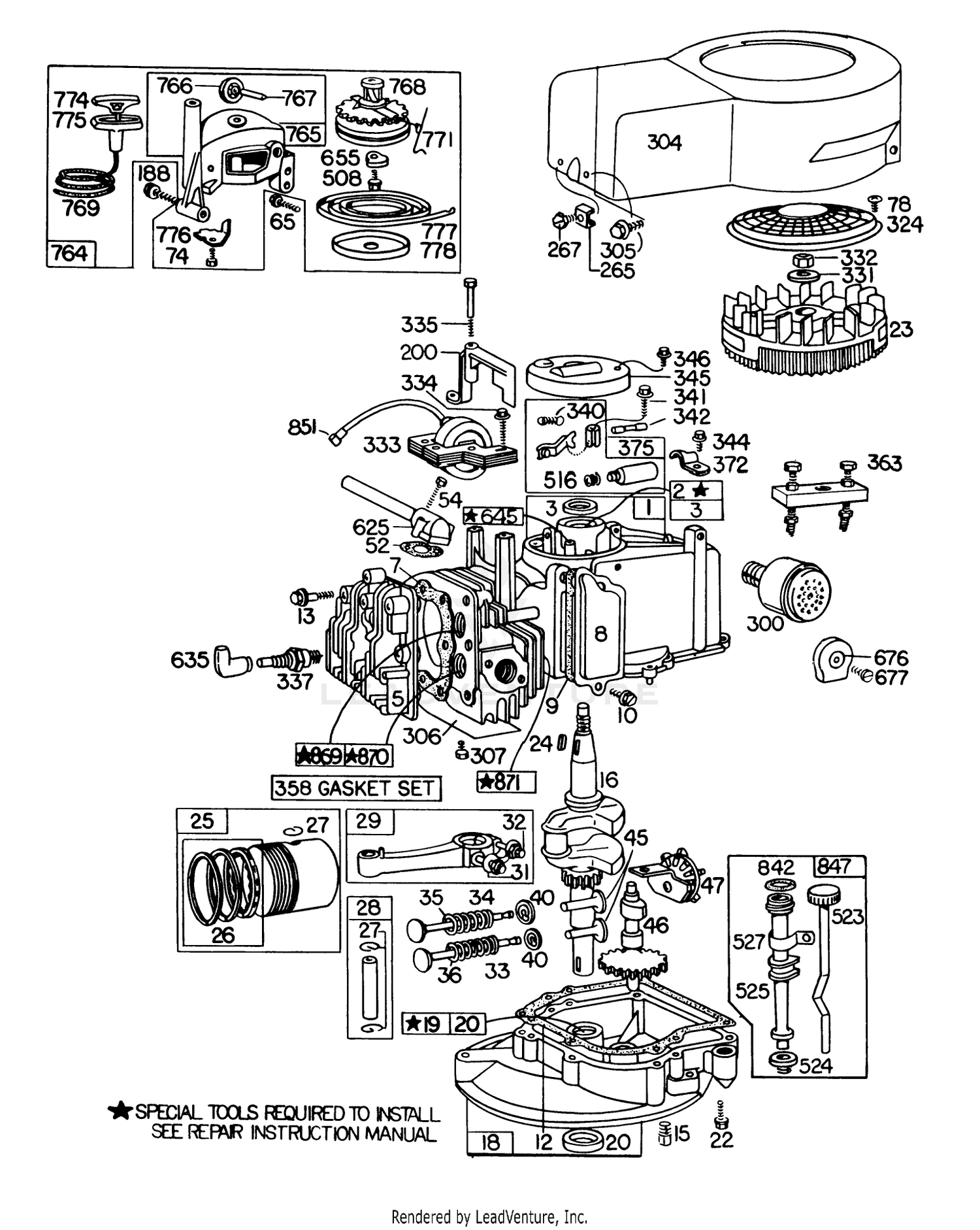 Engine Briggs  Stratton Model No. 110908-0380-02