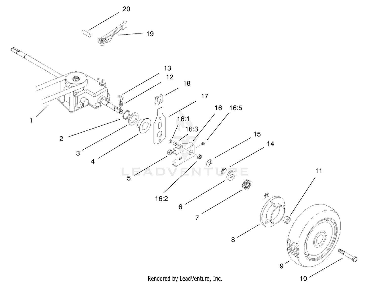 Gear Case  Rear Wheel Assembly