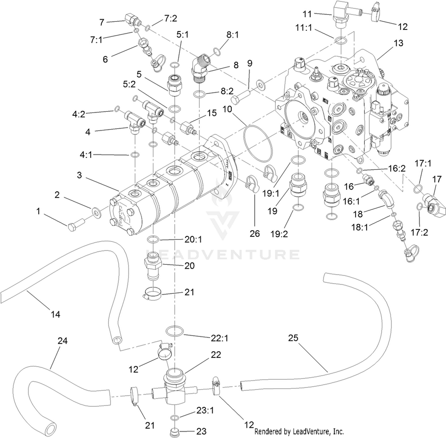Piston Pump and Gear Pump Assembly