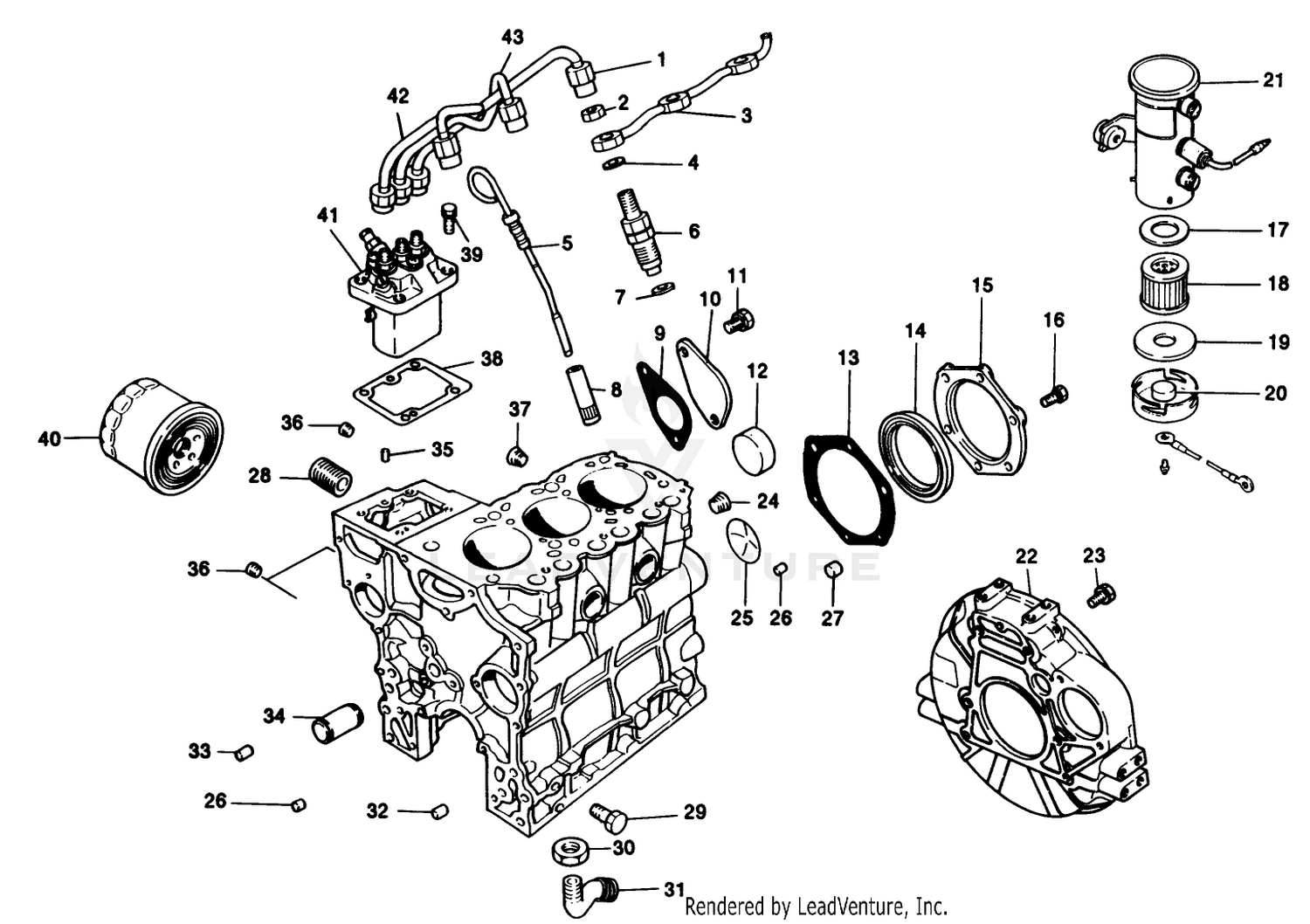 Fuel Supply  Engine Block Assembly