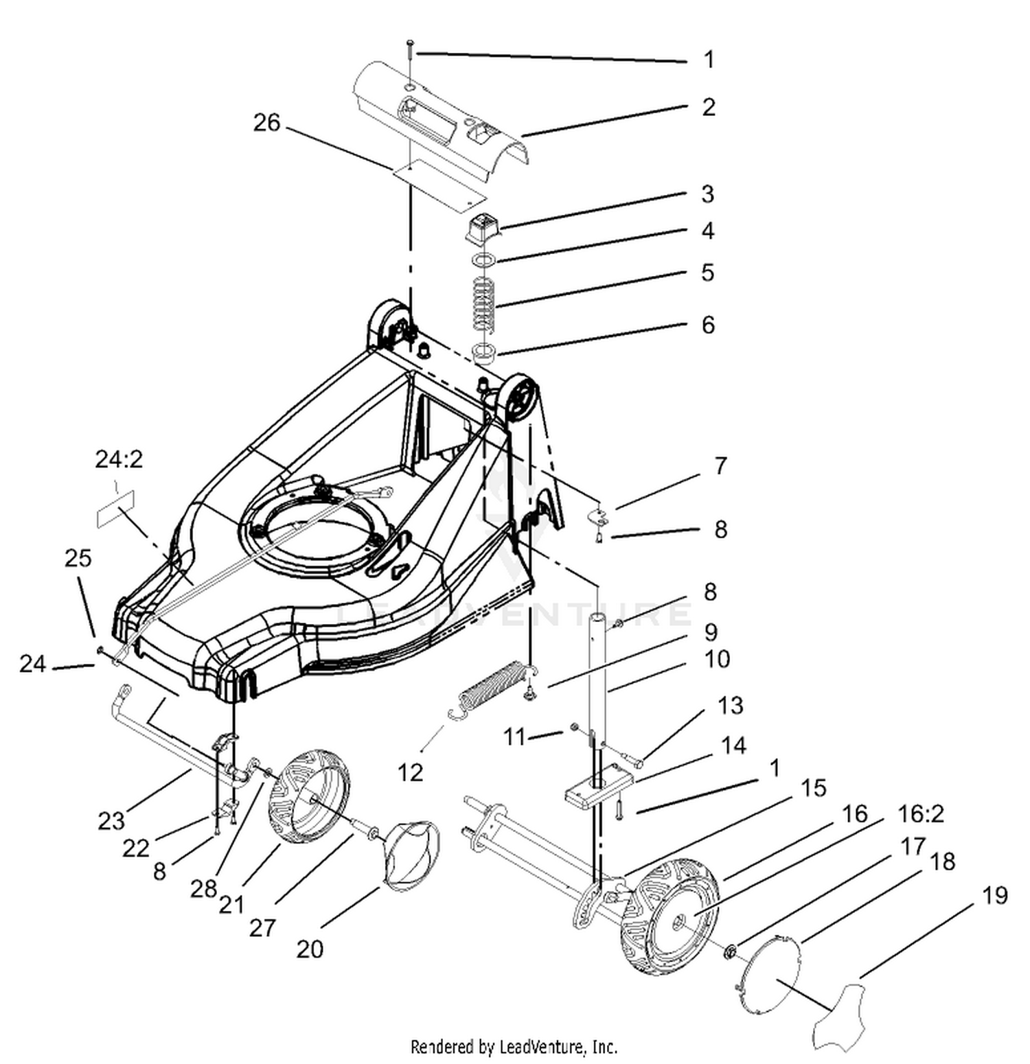 Height-Of-Cut and Wheel Assembly