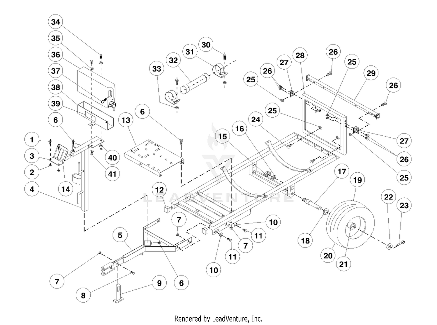 TRAILER AND FRAME ASSEMBLY