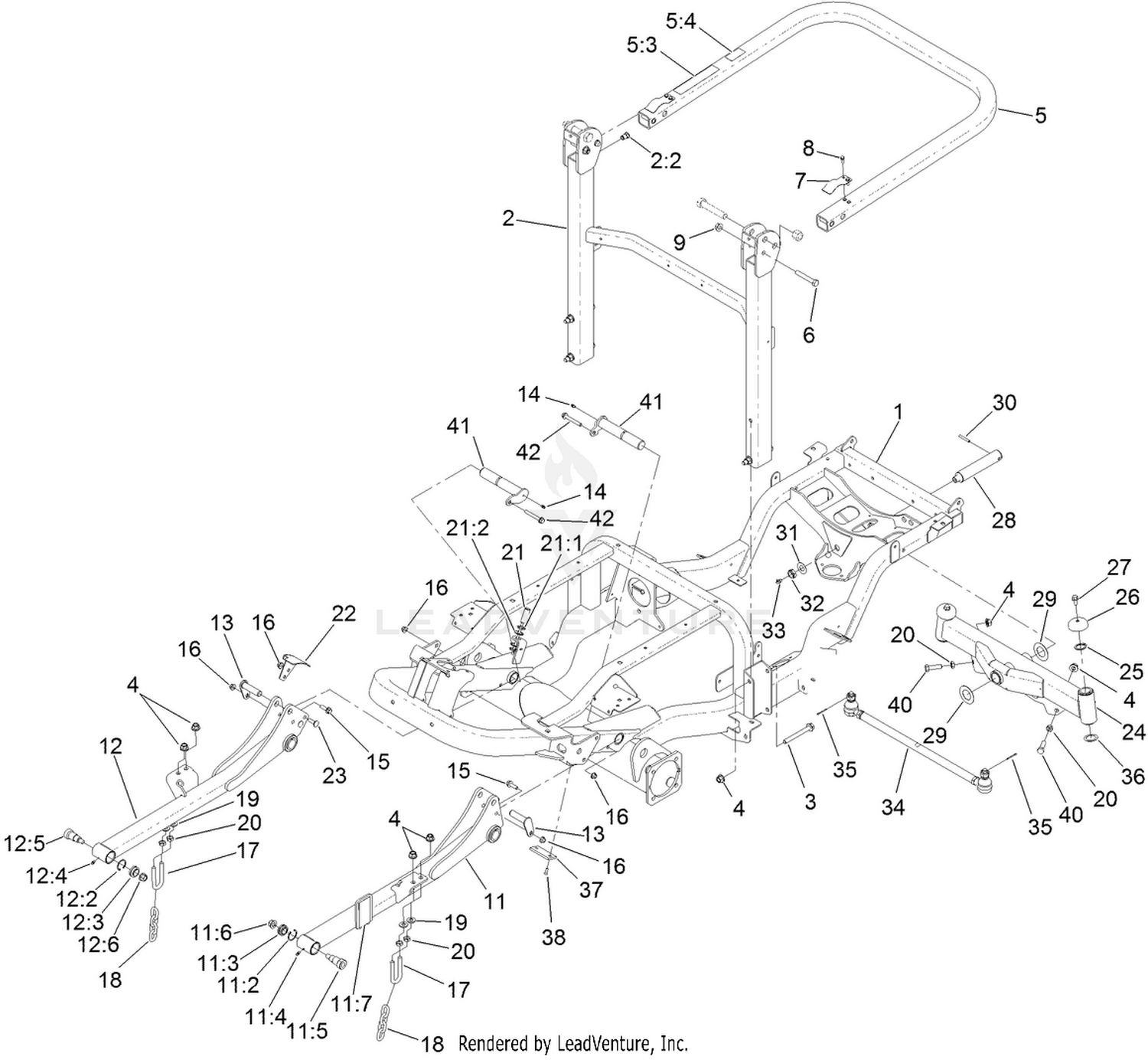 Frame and Roll-Over Protection System Assembly