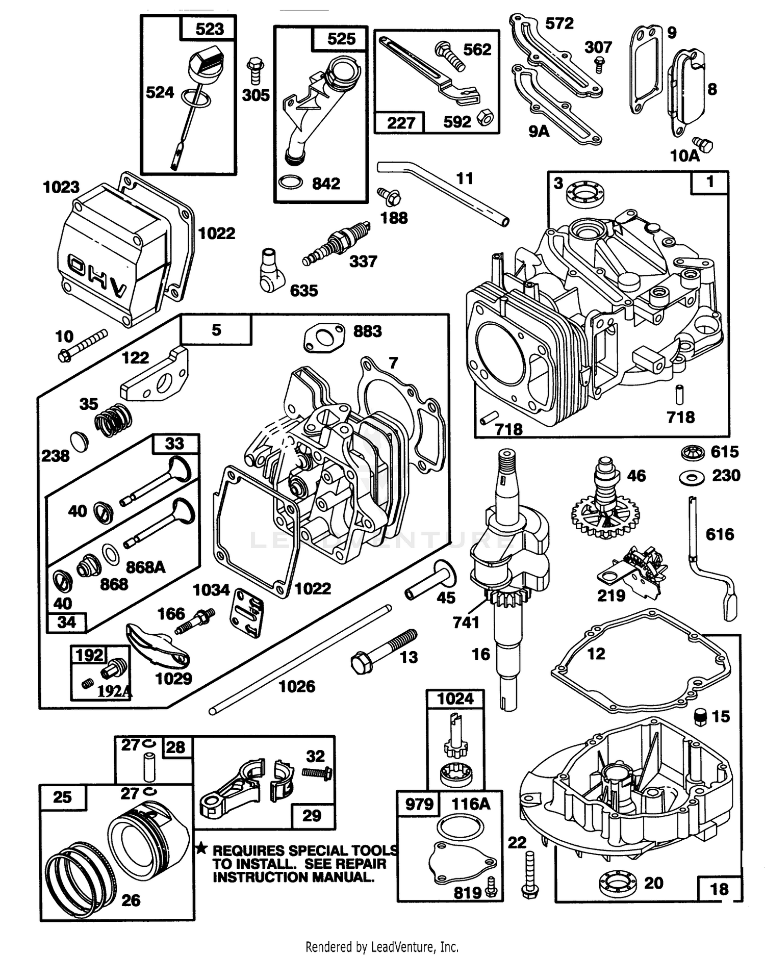 Engine Gts-150 (model No. 20465 Only)(model No. 97772-0110-02)