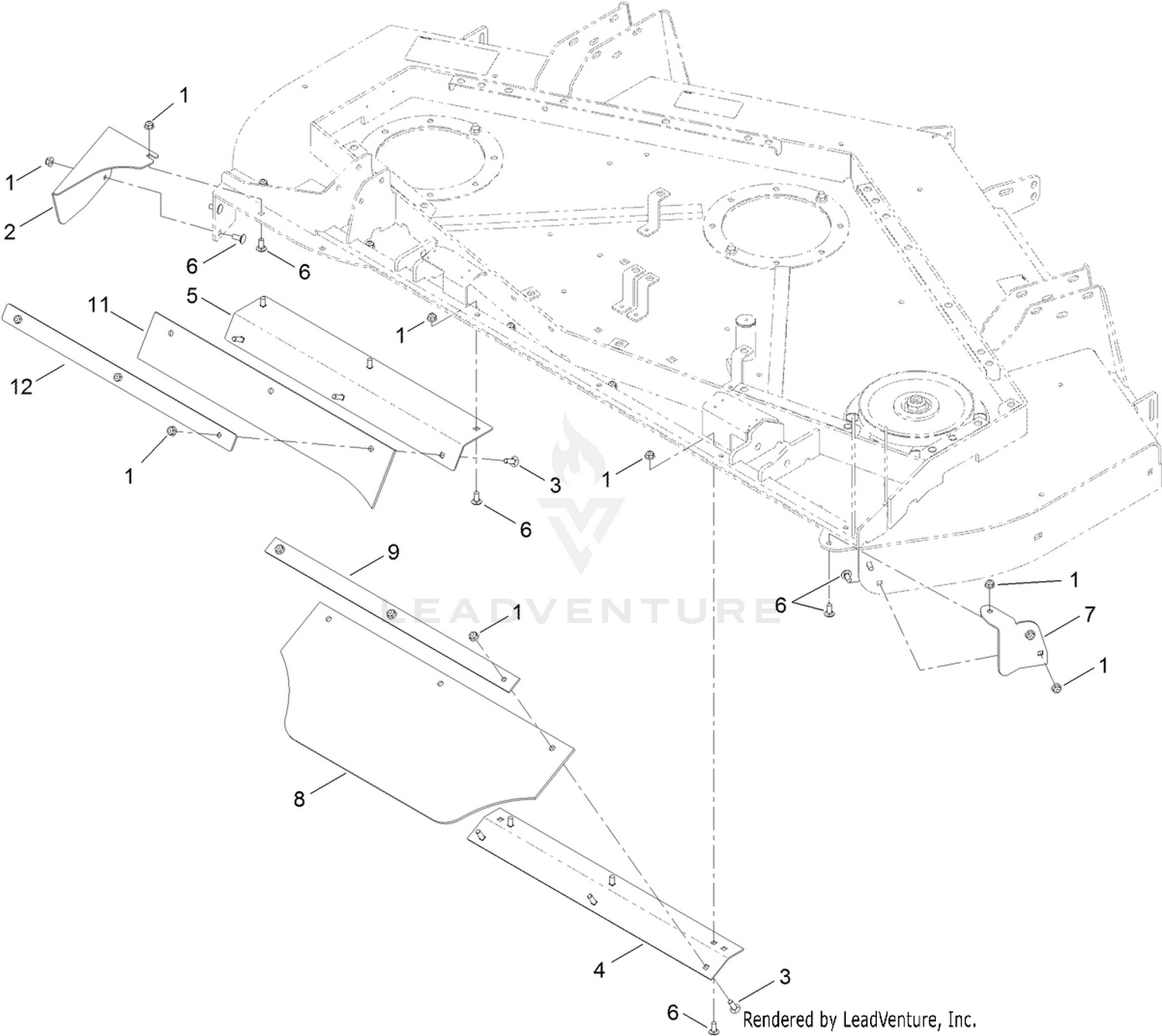72 Inch Rear Discharge Completion Kit Assembly