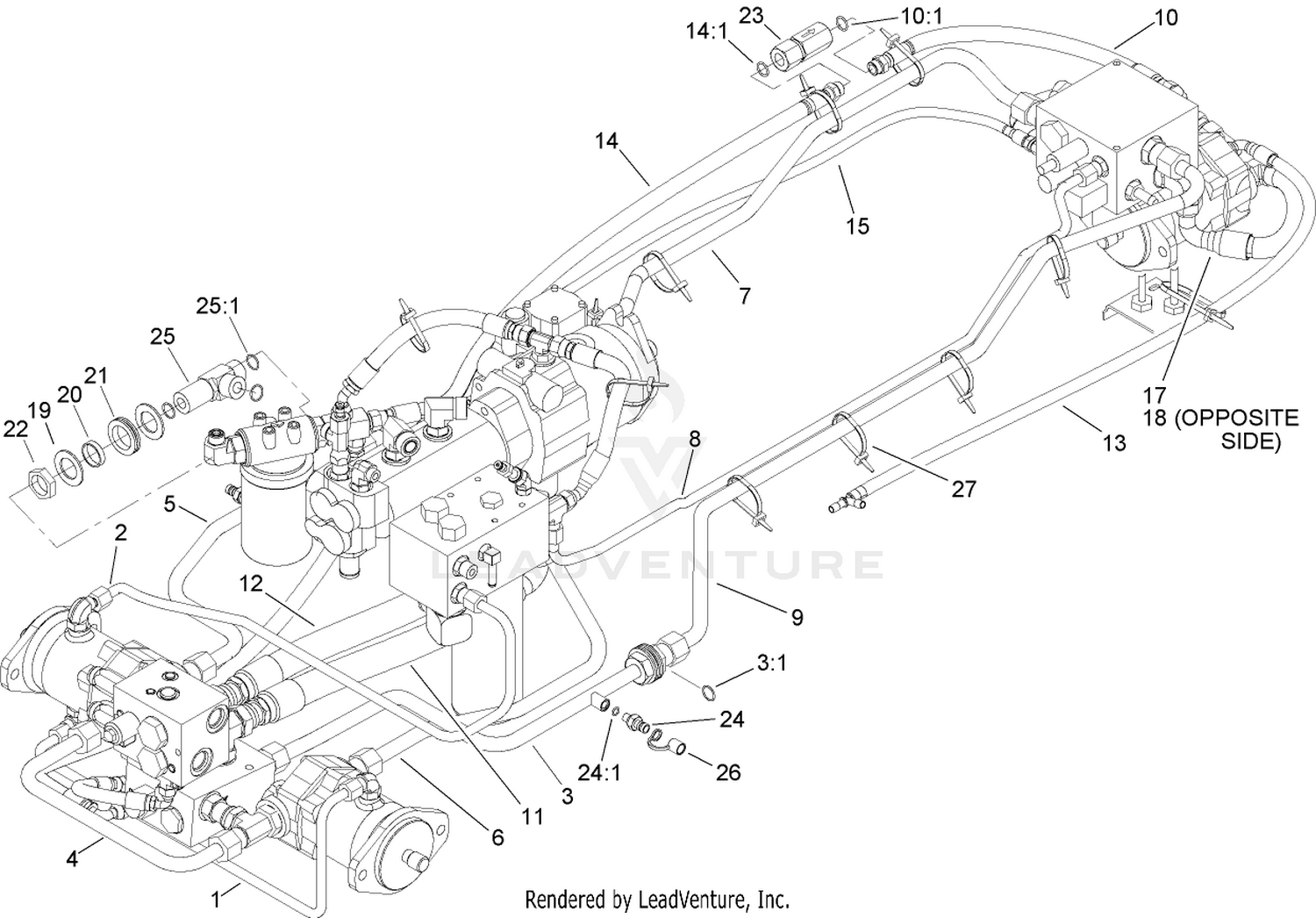 Traction Hydraulic Plumbing Assembly